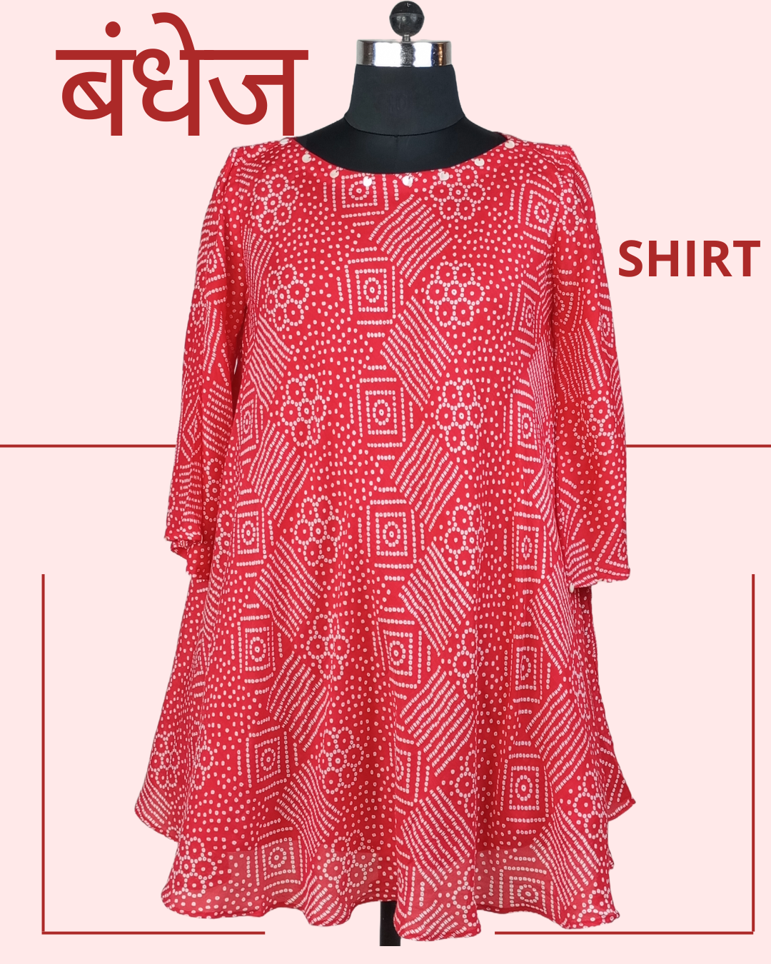 ASYMMETRICAL BANDHANI TUNIC