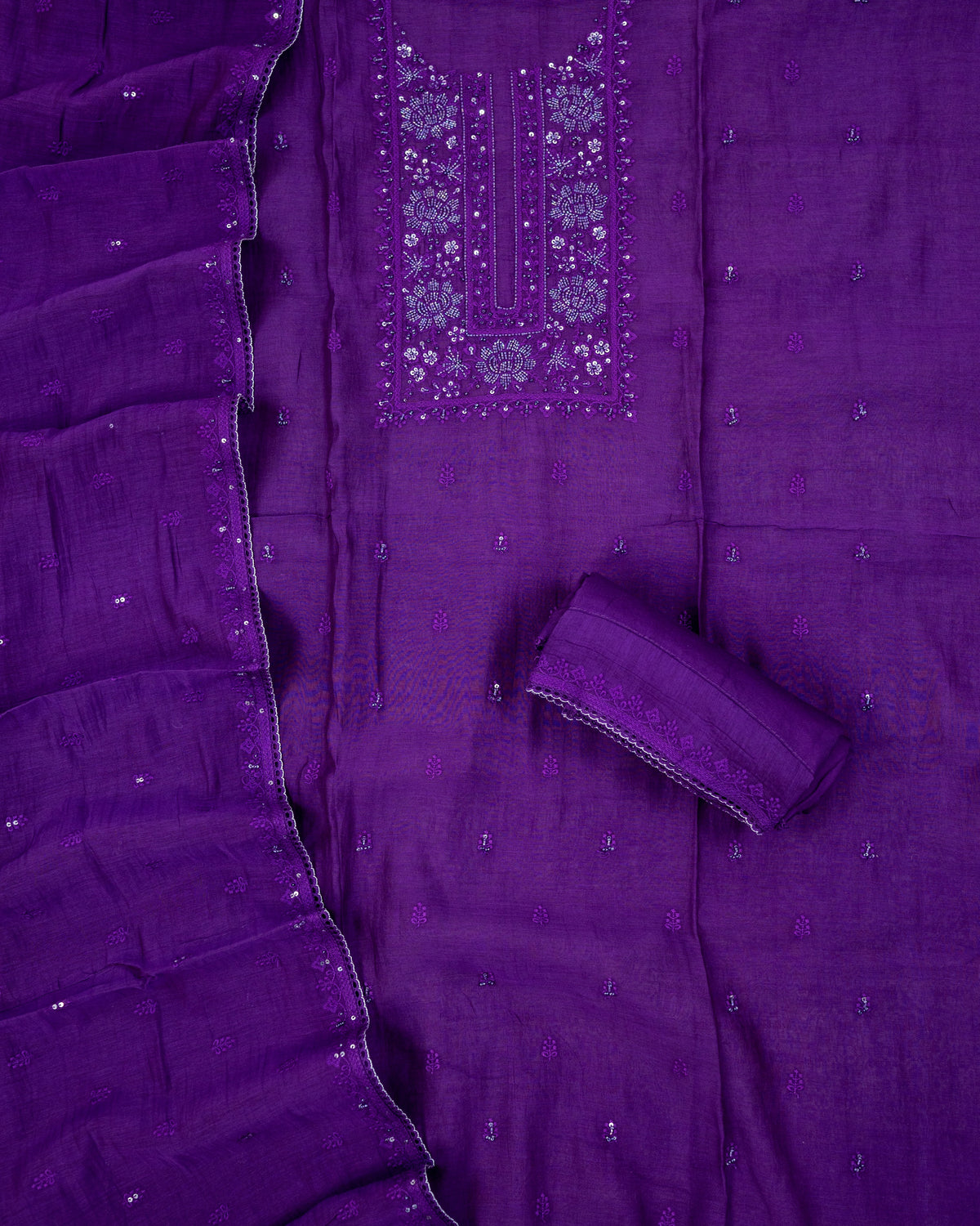 BANNO-Unstiched Mul-Chanderi Suit set