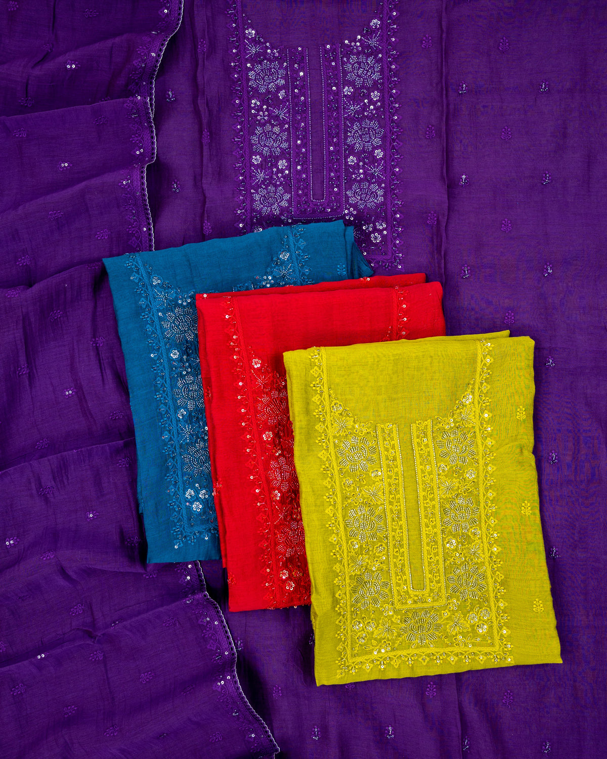 BANNO-Unstiched Mul-Chanderi Suit set