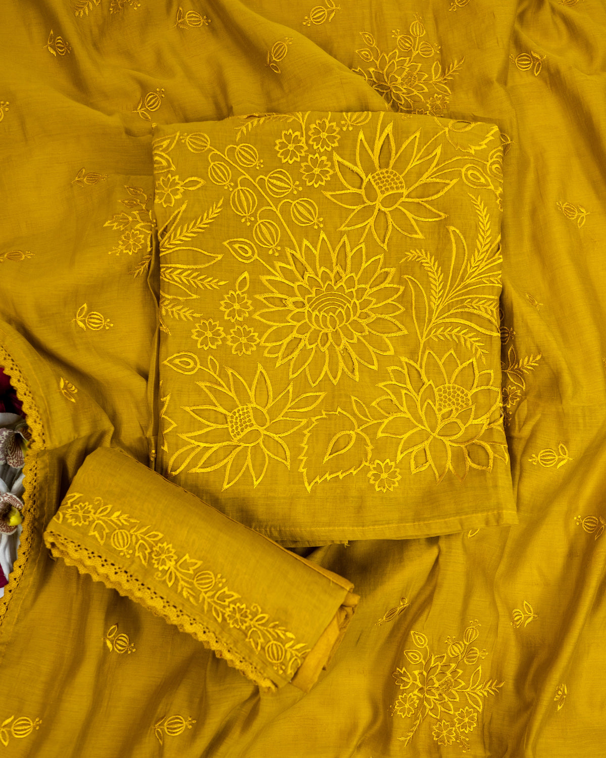 SILSILA-Unstiched Mul-Chanderi Suit set