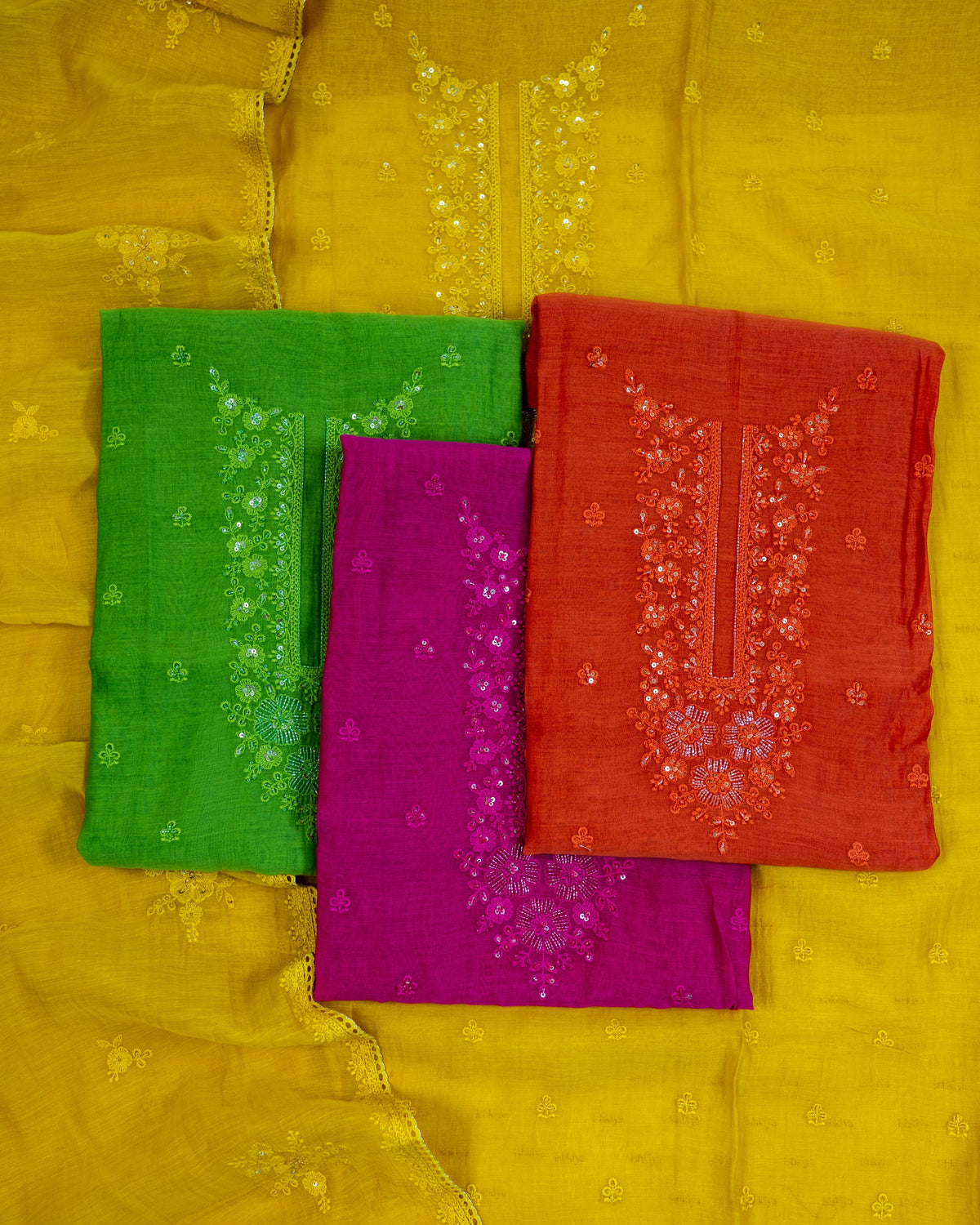 KEHR-Unstiched Mul-Chanderi Suit set