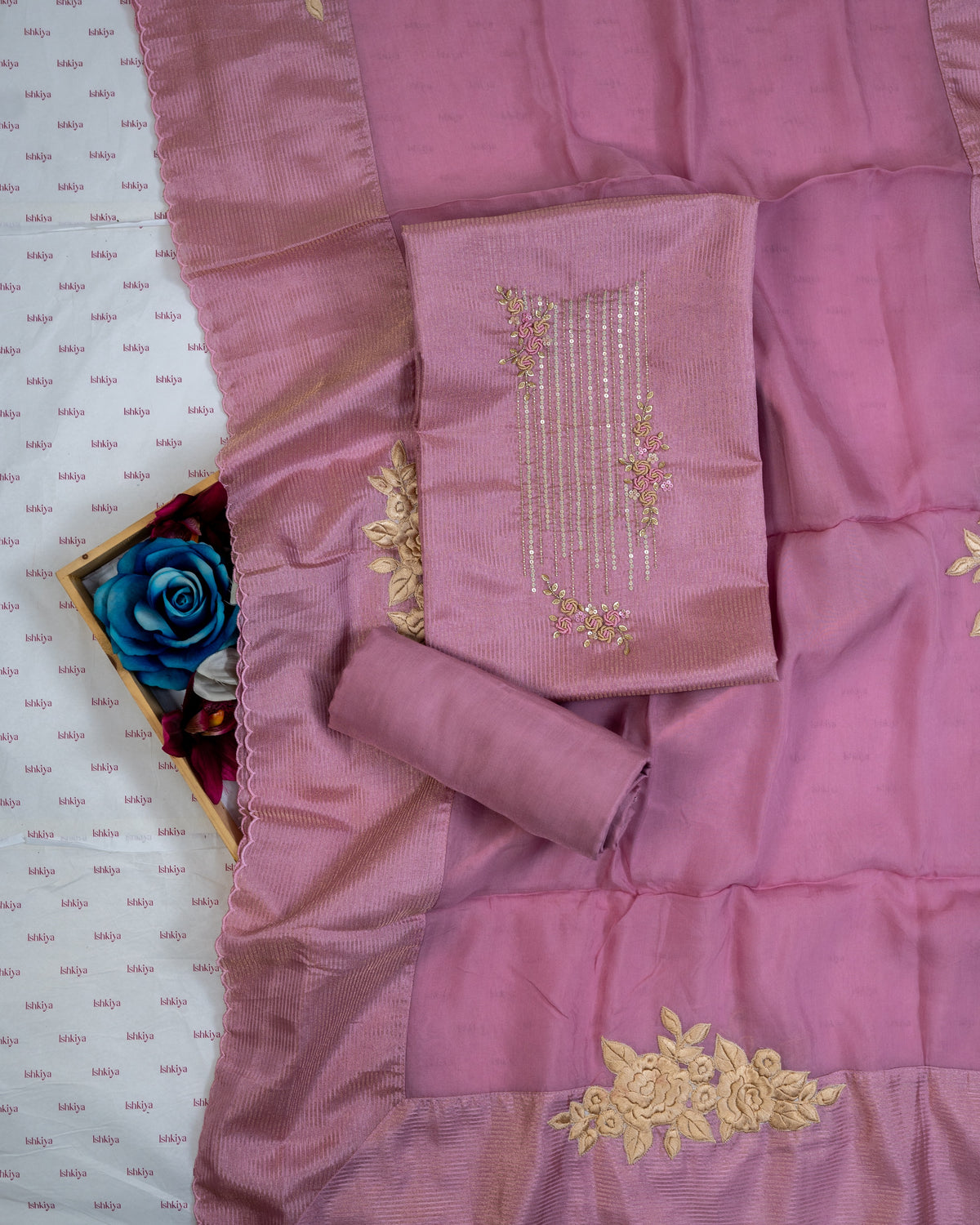 FIRRAQ-Unstitched Linen Tissue Suit Set