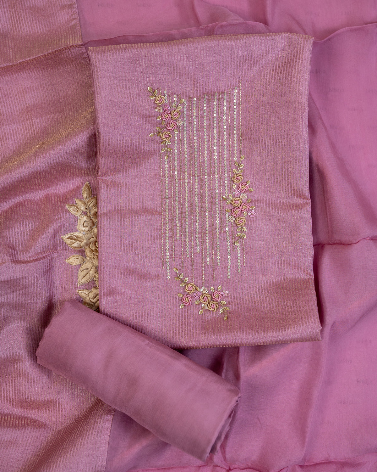 FIRRAQ-Unstitched Linen Tissue Suit Set