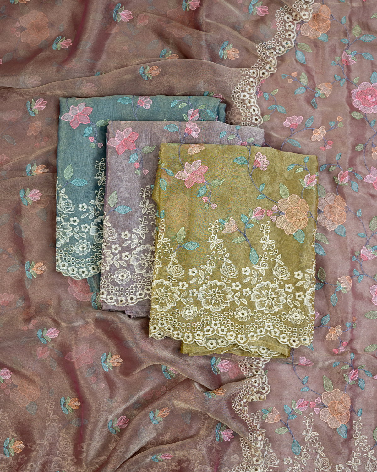 JUNOON-Unstitched Linen Tissue Suit Set