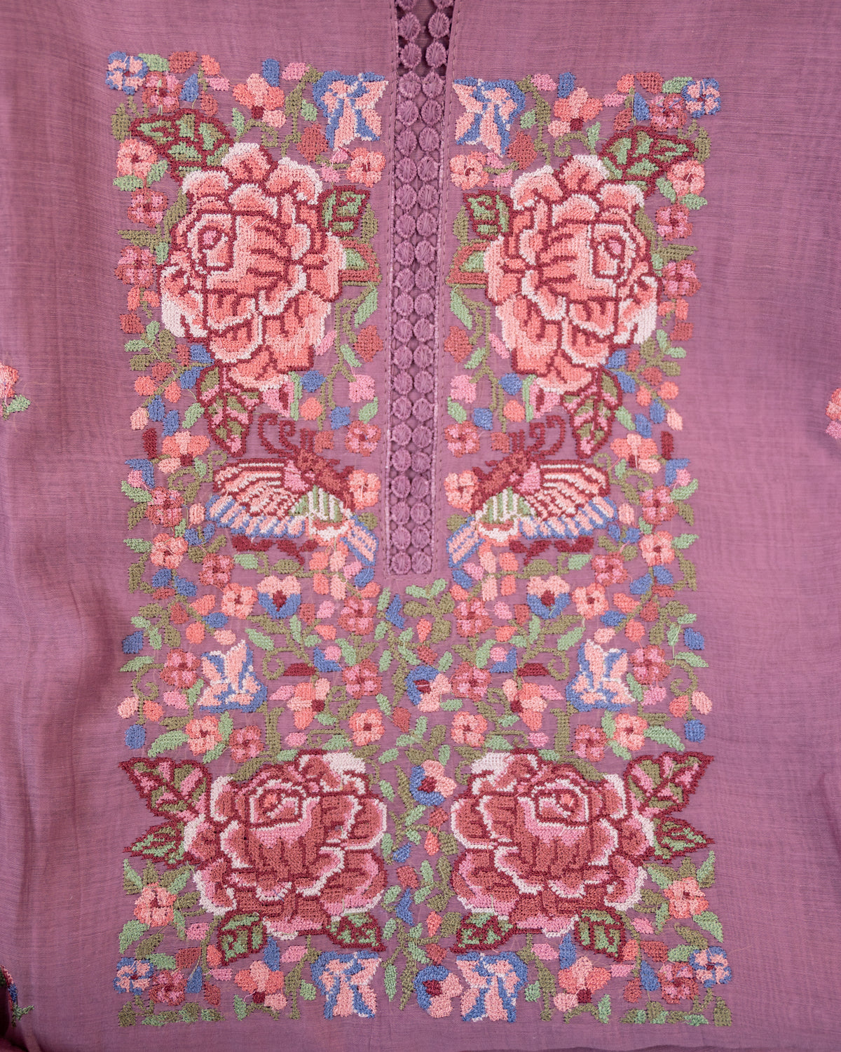 MANZIL-Unstitched Mul-Chanderi Suit Set