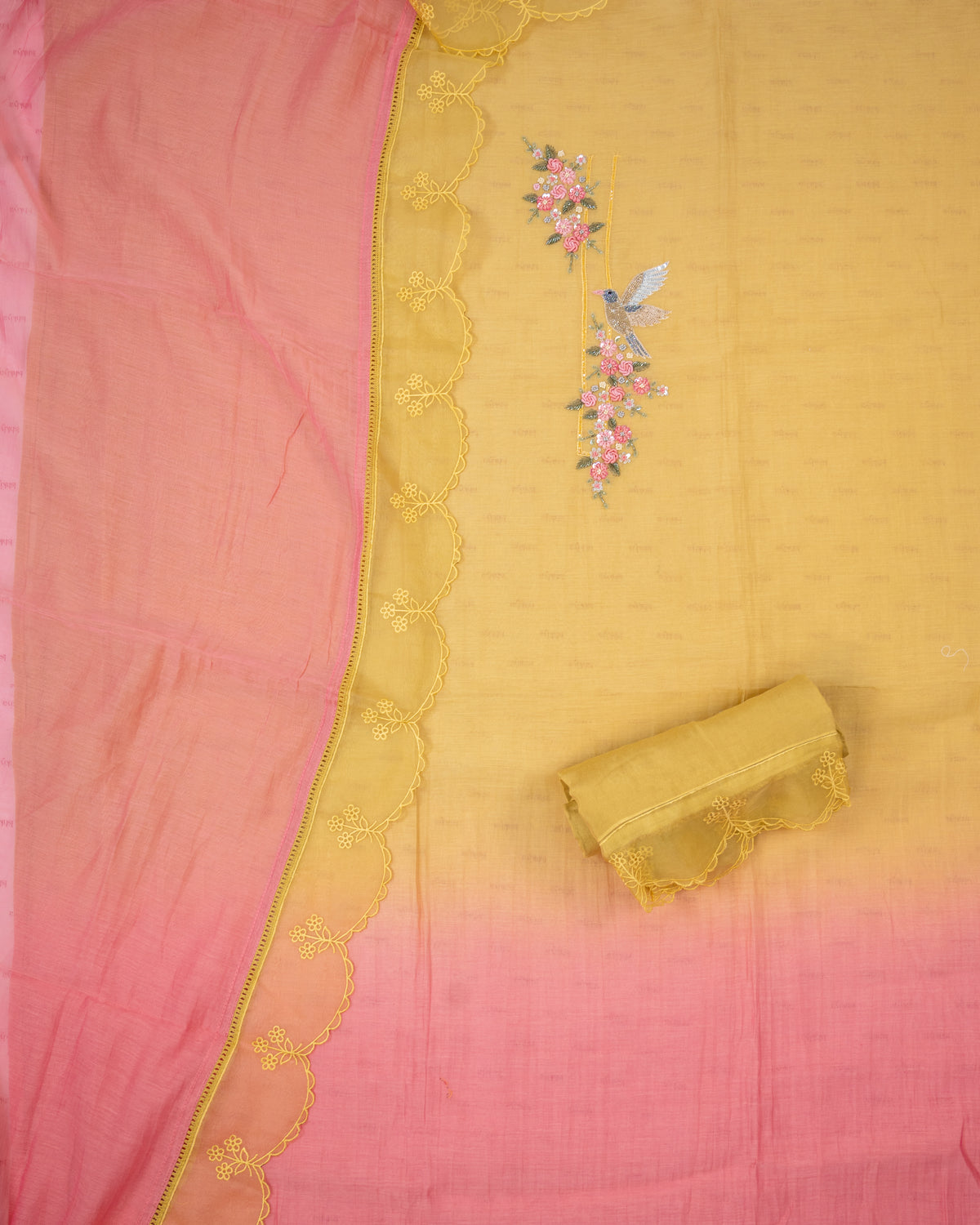 SHOOR-Unstitched Mul-Chanderi Suit Set