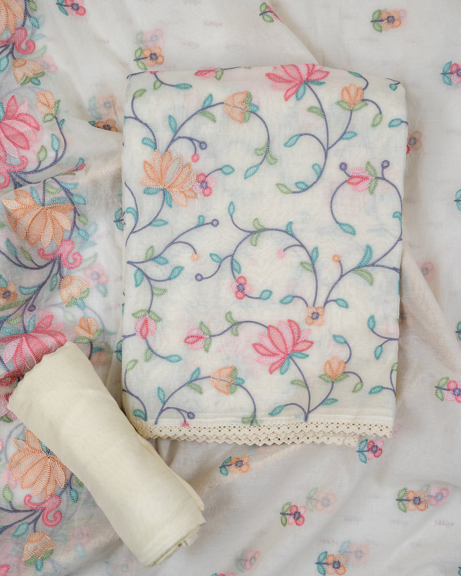 HANS-Unstitched Mul-Chanderi suit set