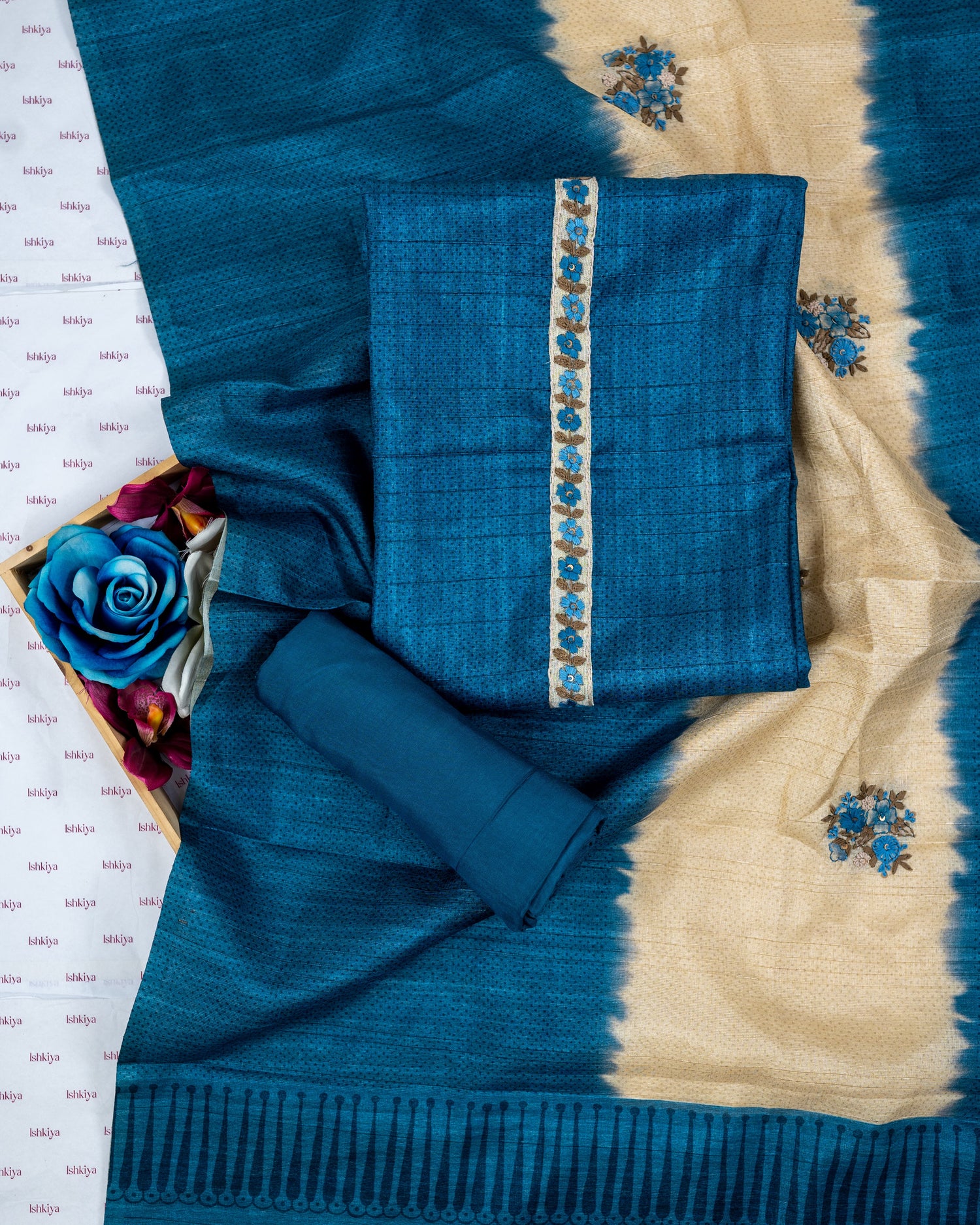 PUKAAR-Unstitched Linen Tissue Suit Set
