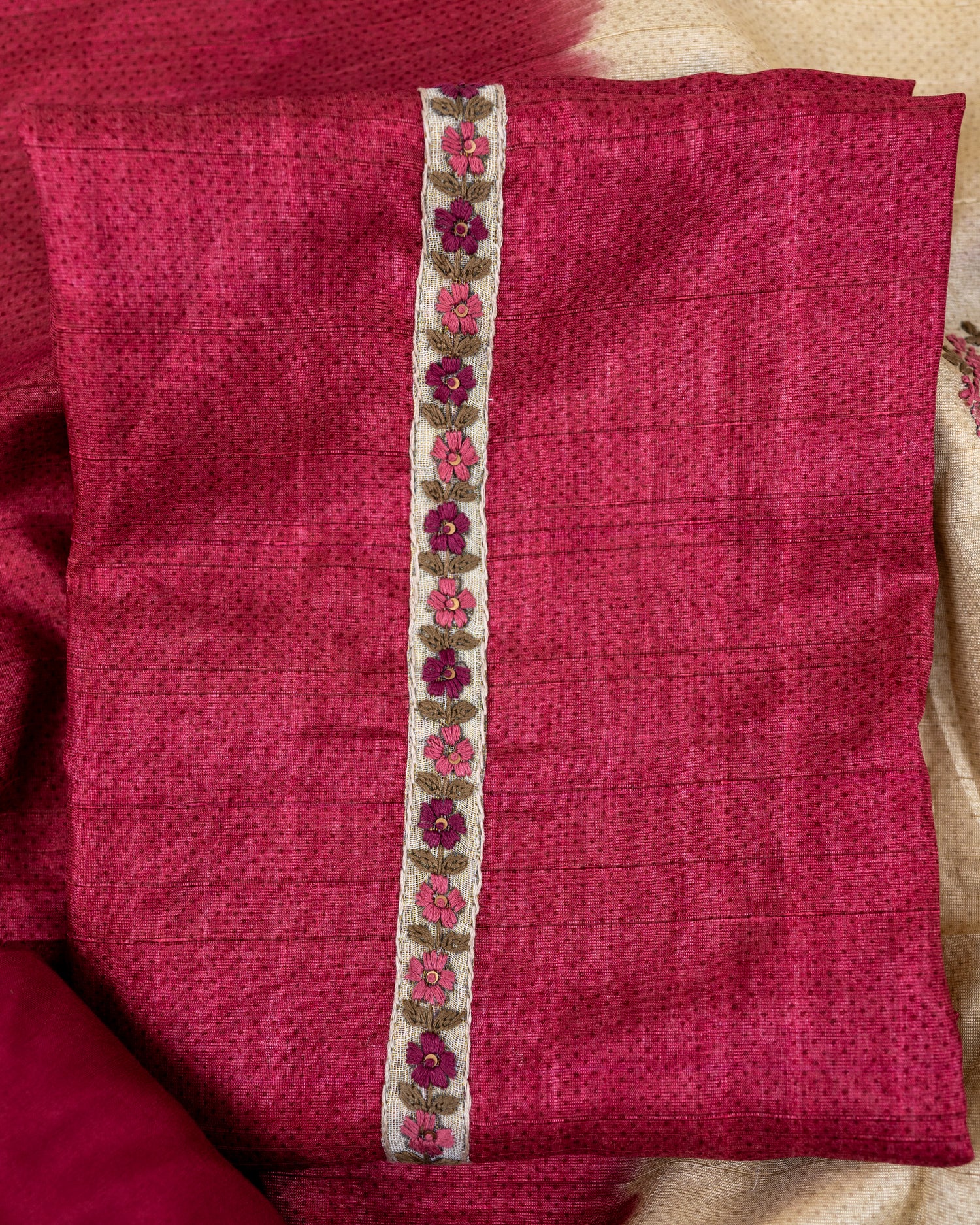 PUKAAR-Unstitched Linen Tissue Suit Set