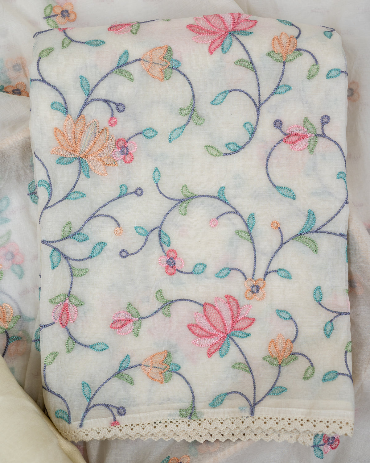 HANS-Unstitched Mul-Chanderi suit set