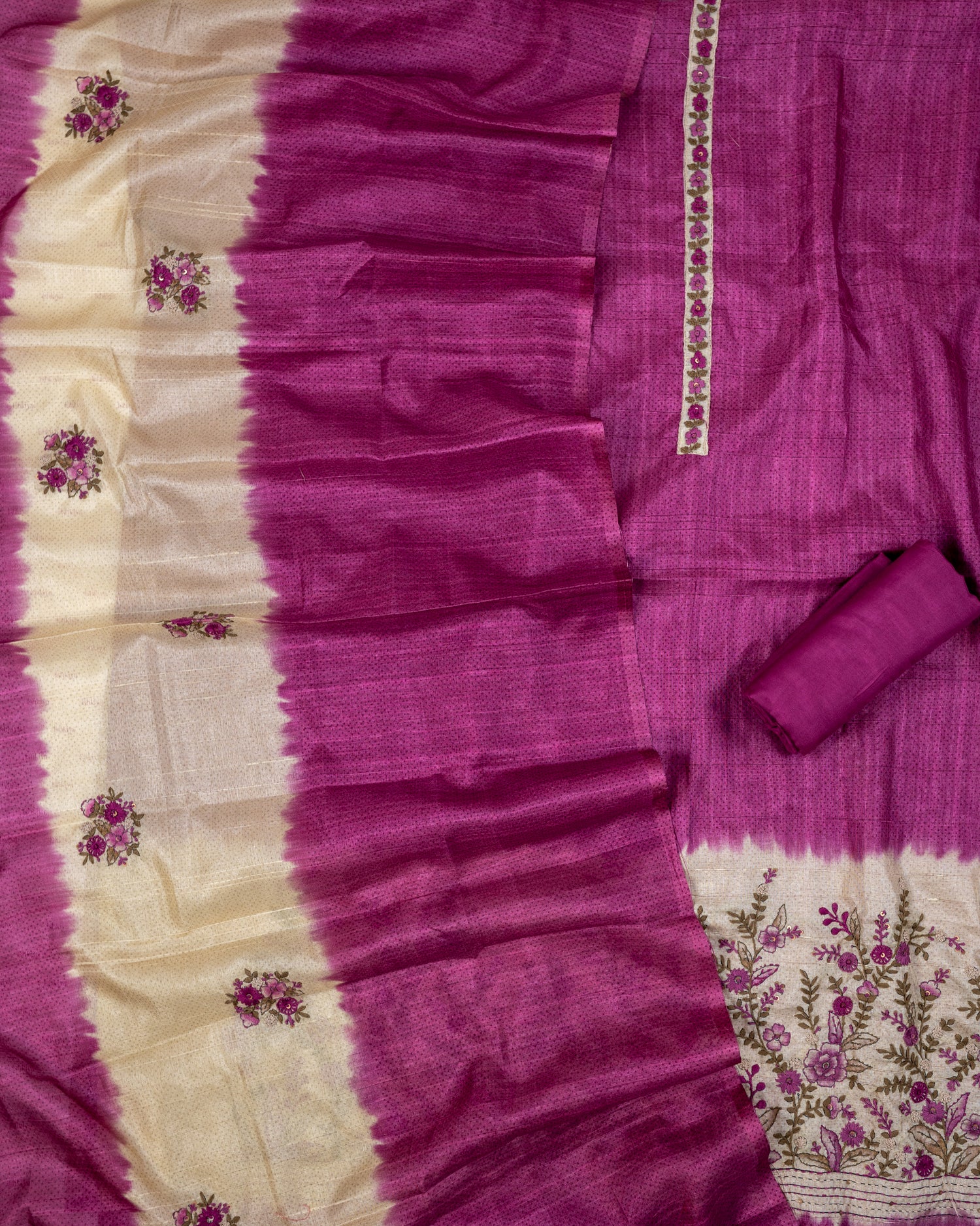 PUKAAR-Unstitched Linen Tissue Suit Set