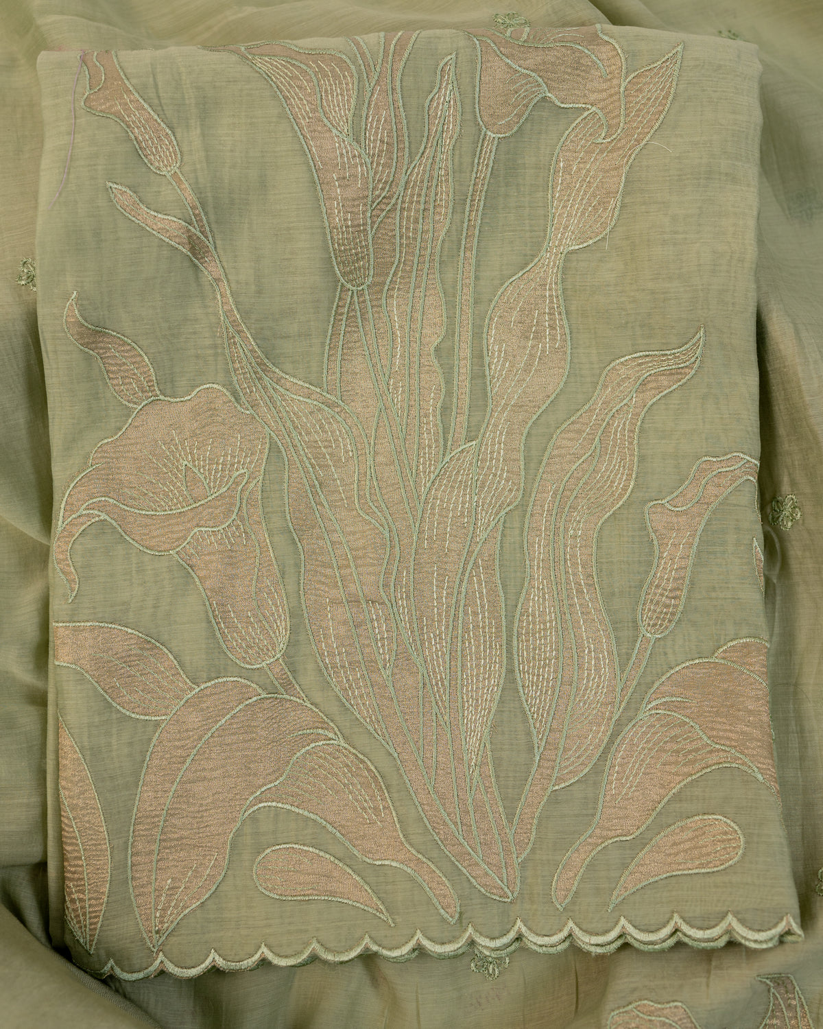 GUNJ-Unstitched Mul-Chanderi Suit Set