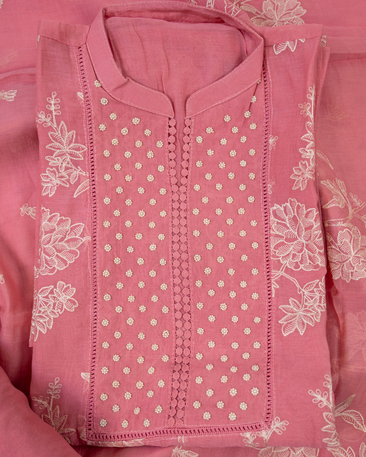 RUPAISH-Unstiched Mul-Chanderi Suit set