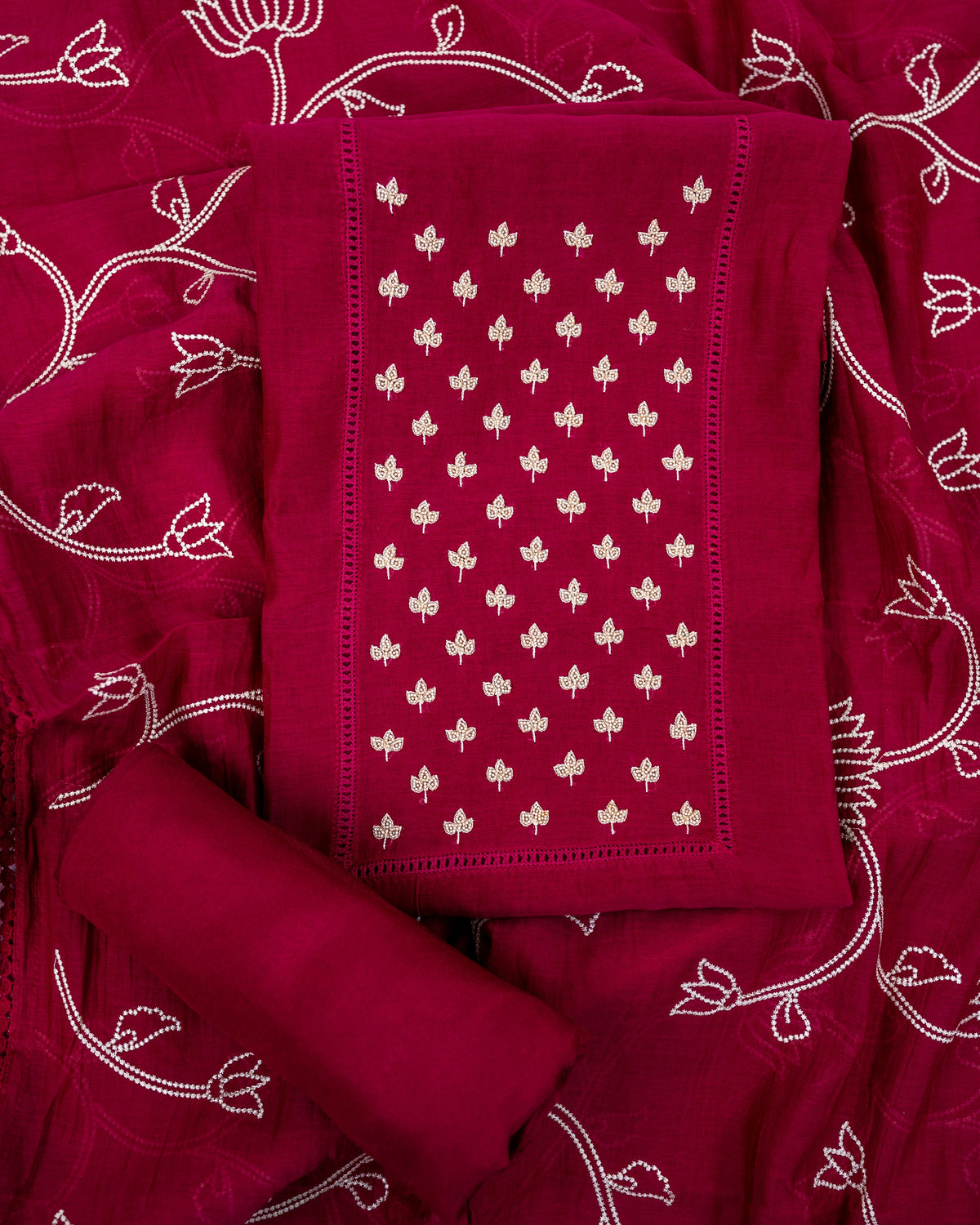 AAGAN-Unstiched Mul-Chanderi Suit set