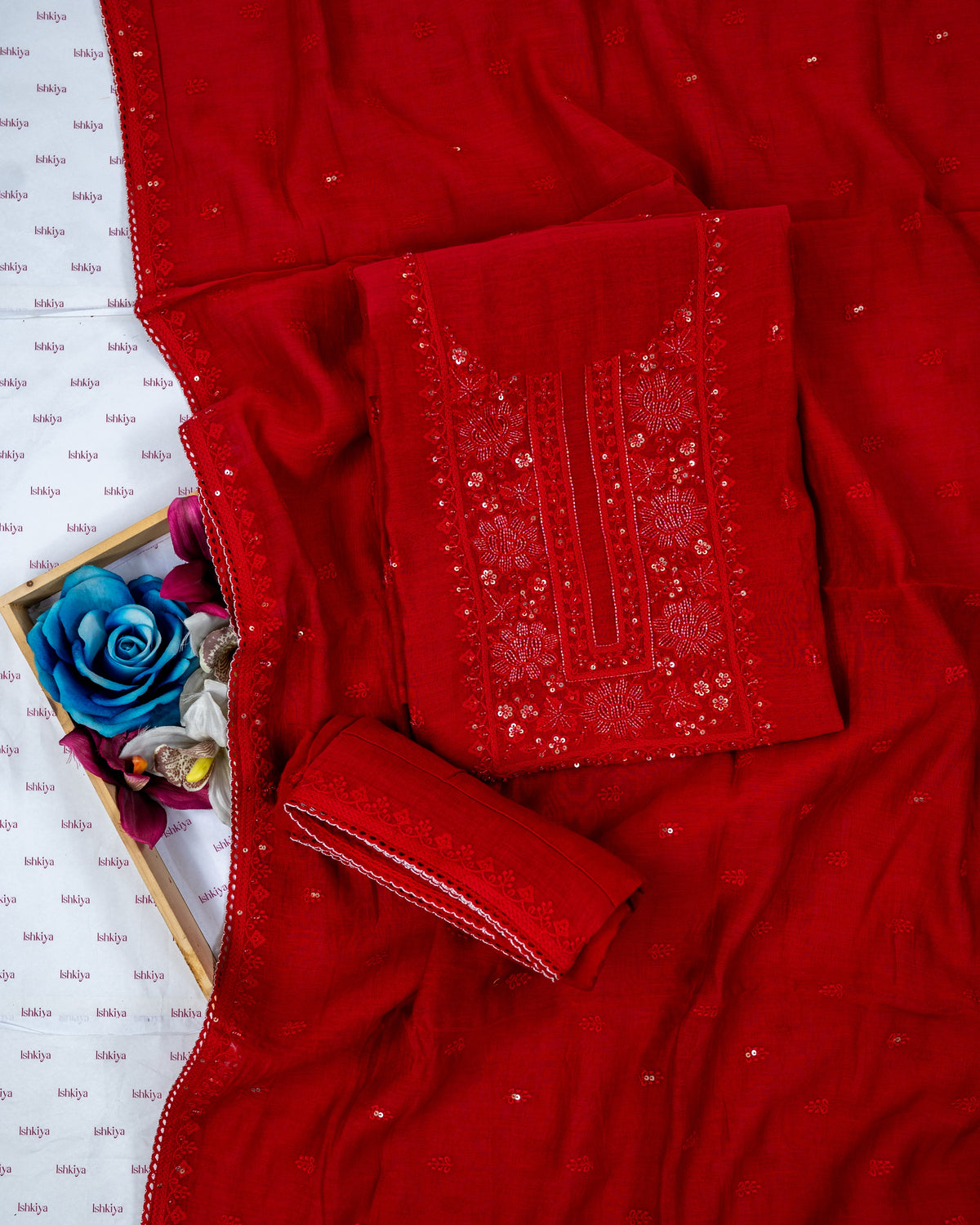 BANNO-Unstiched Mul-Chanderi Suit set