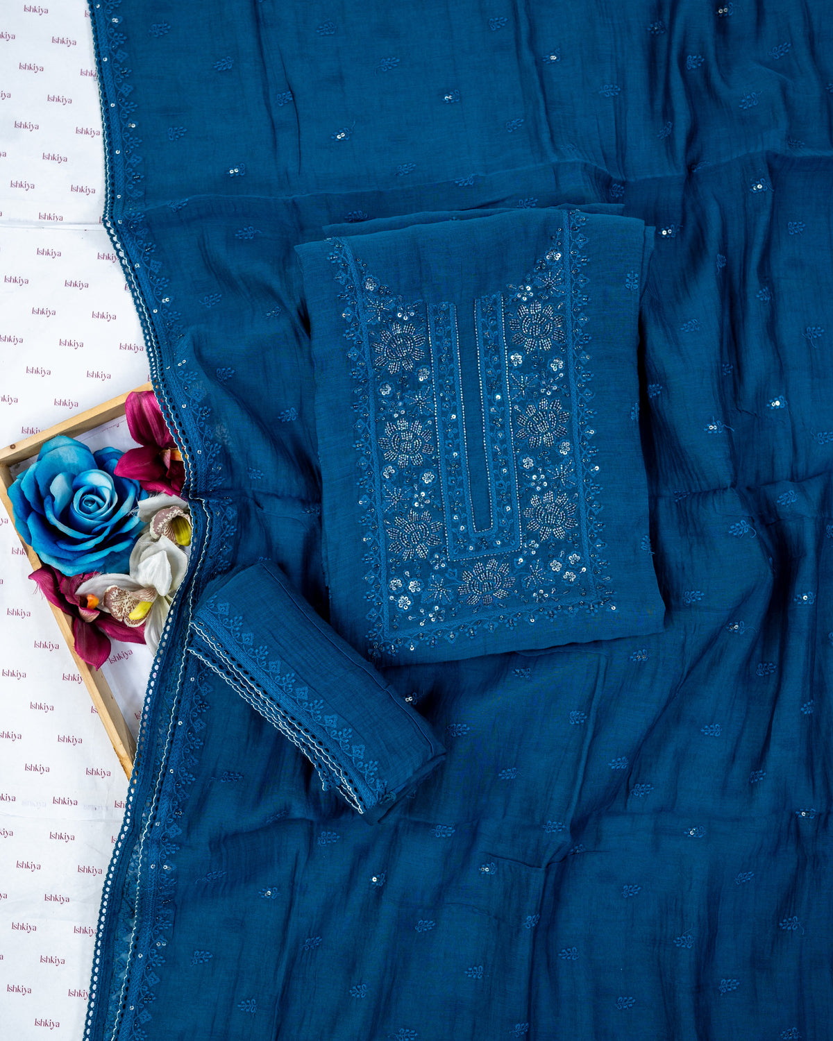 BANNO-Unstiched Mul-Chanderi Suit set