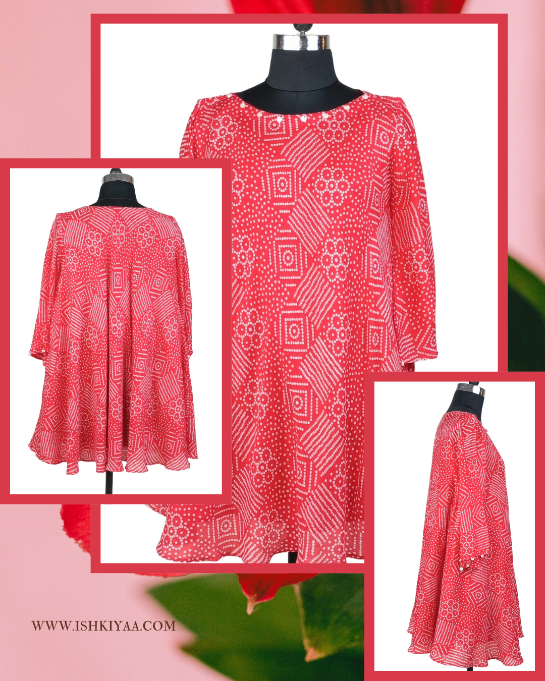 ASYMMETRICAL BANDHANI TUNIC
