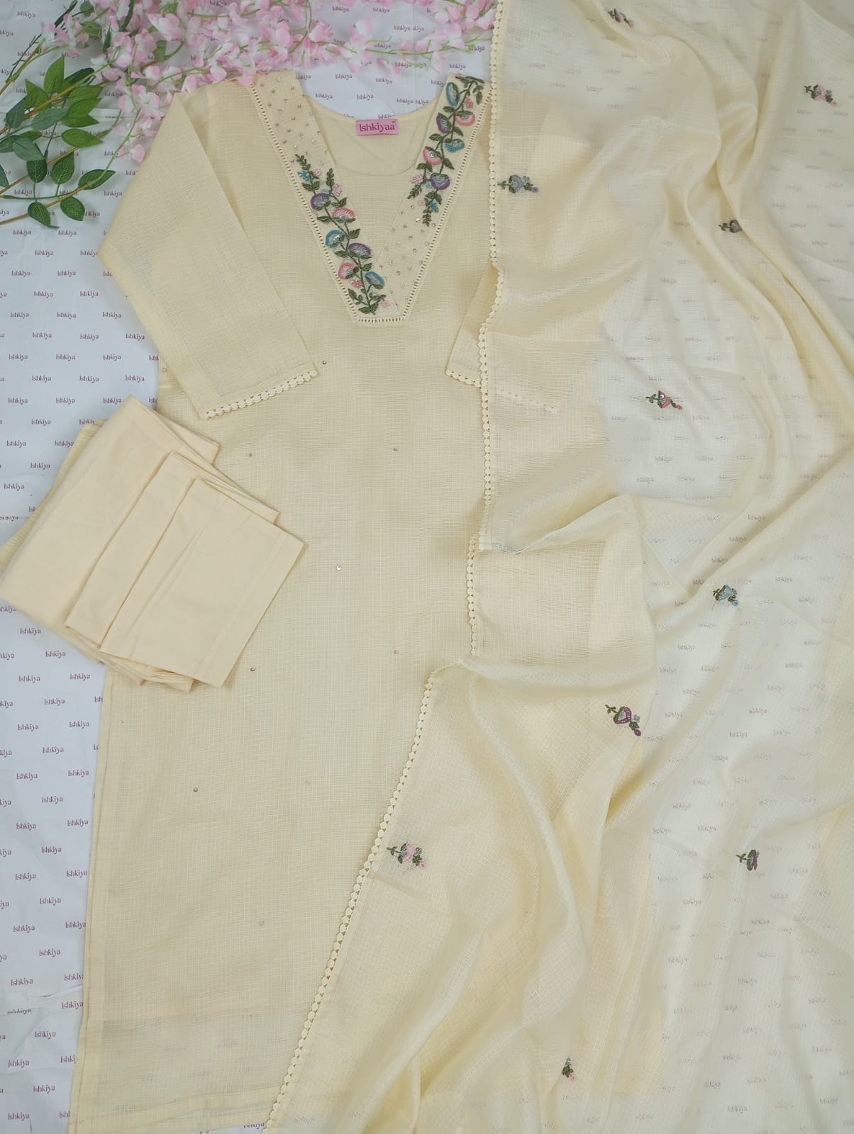 SHEESH-Stitched Kota Suit Set