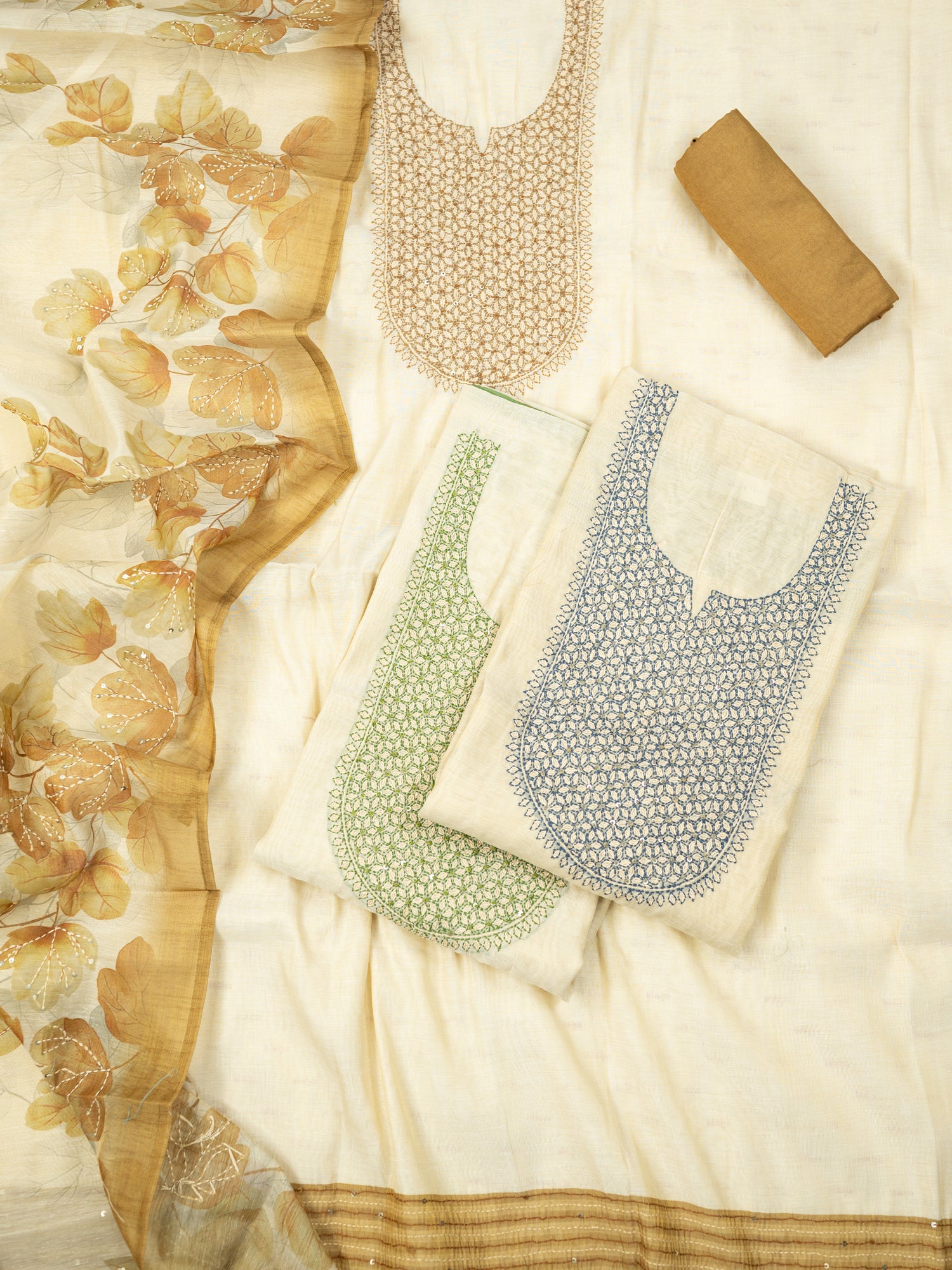 ZIYA-Unstitched Linen Tissue Suit Set