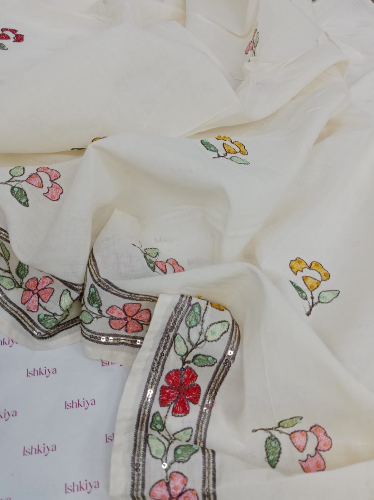SHAFAQ-Unstitched Mul-Cotton Suit Set