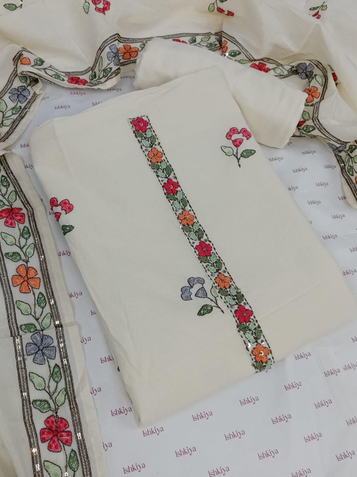 SHAFAQ-Unstitched Mul-Cotton Suit Set