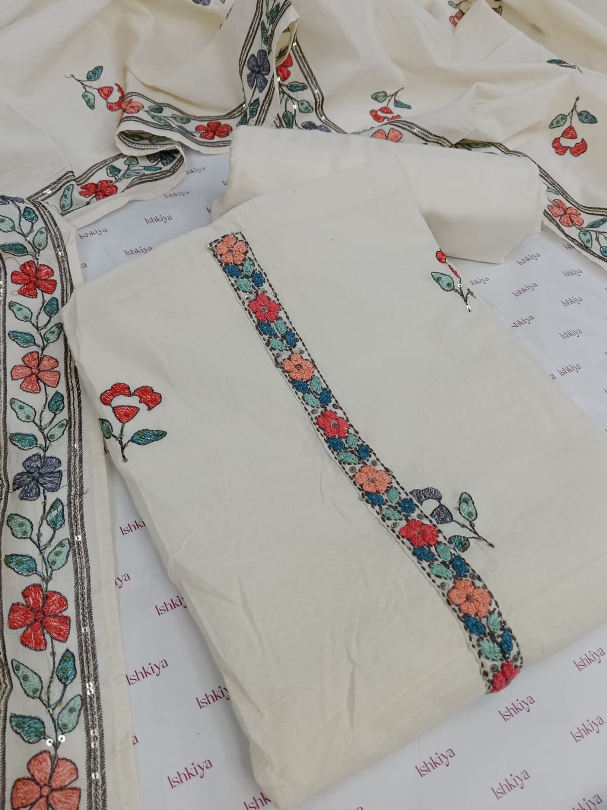 SHAFAQ-Unstitched Mul-Cotton Suit Set