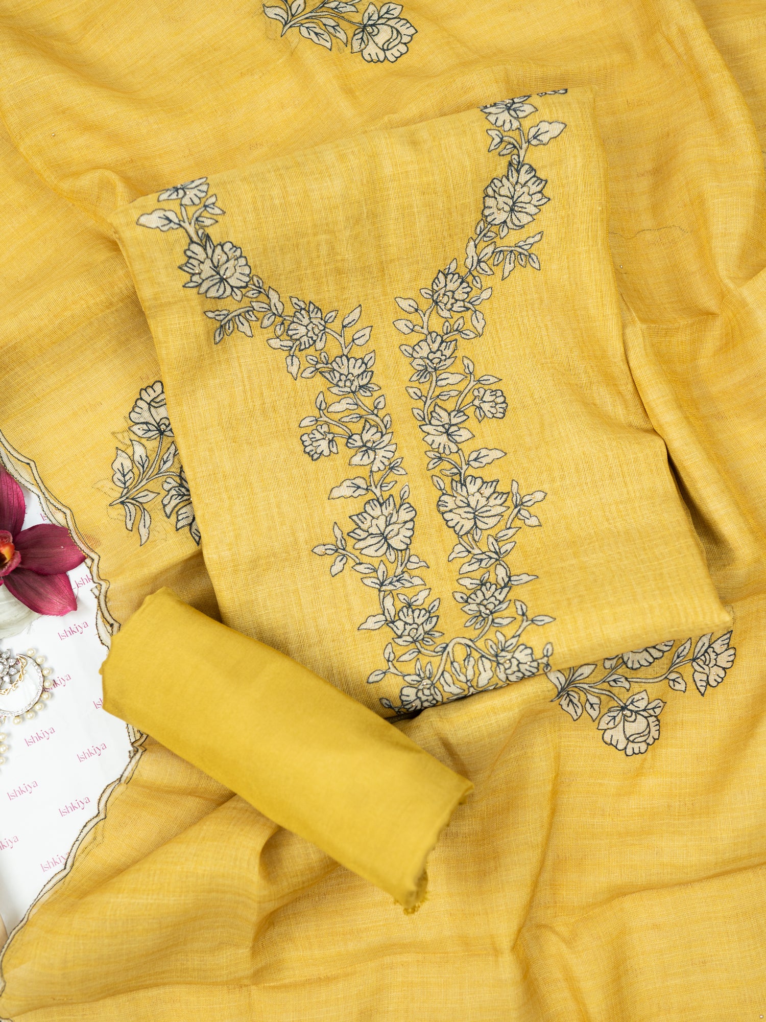 ZOYA-Unstitched Linen Tissue Suit Set