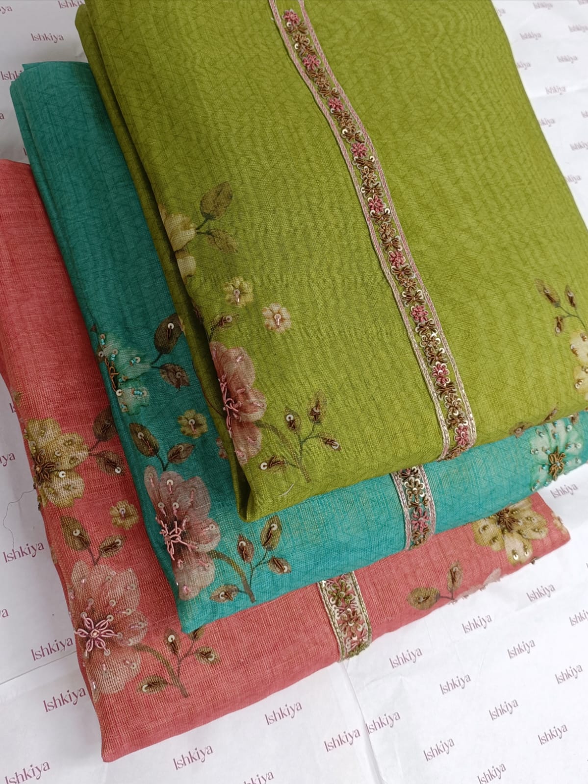 MEHR-Unstitched Linen Tissue Suit Set