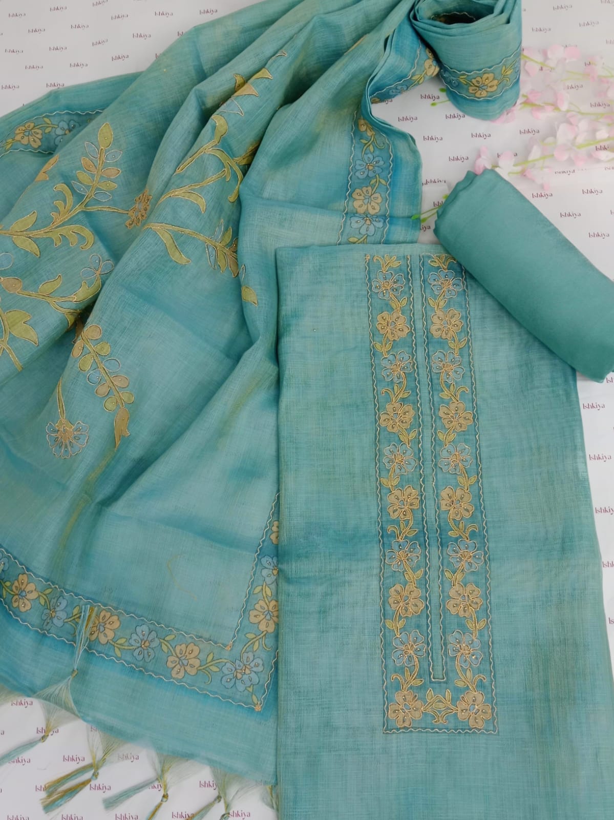 HOOR-Unstitched Linen Tissue suit set