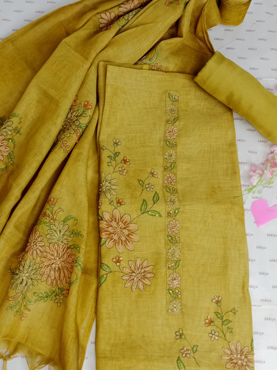 PARIZAAD-Unstitched Linen Tissue Suit Set