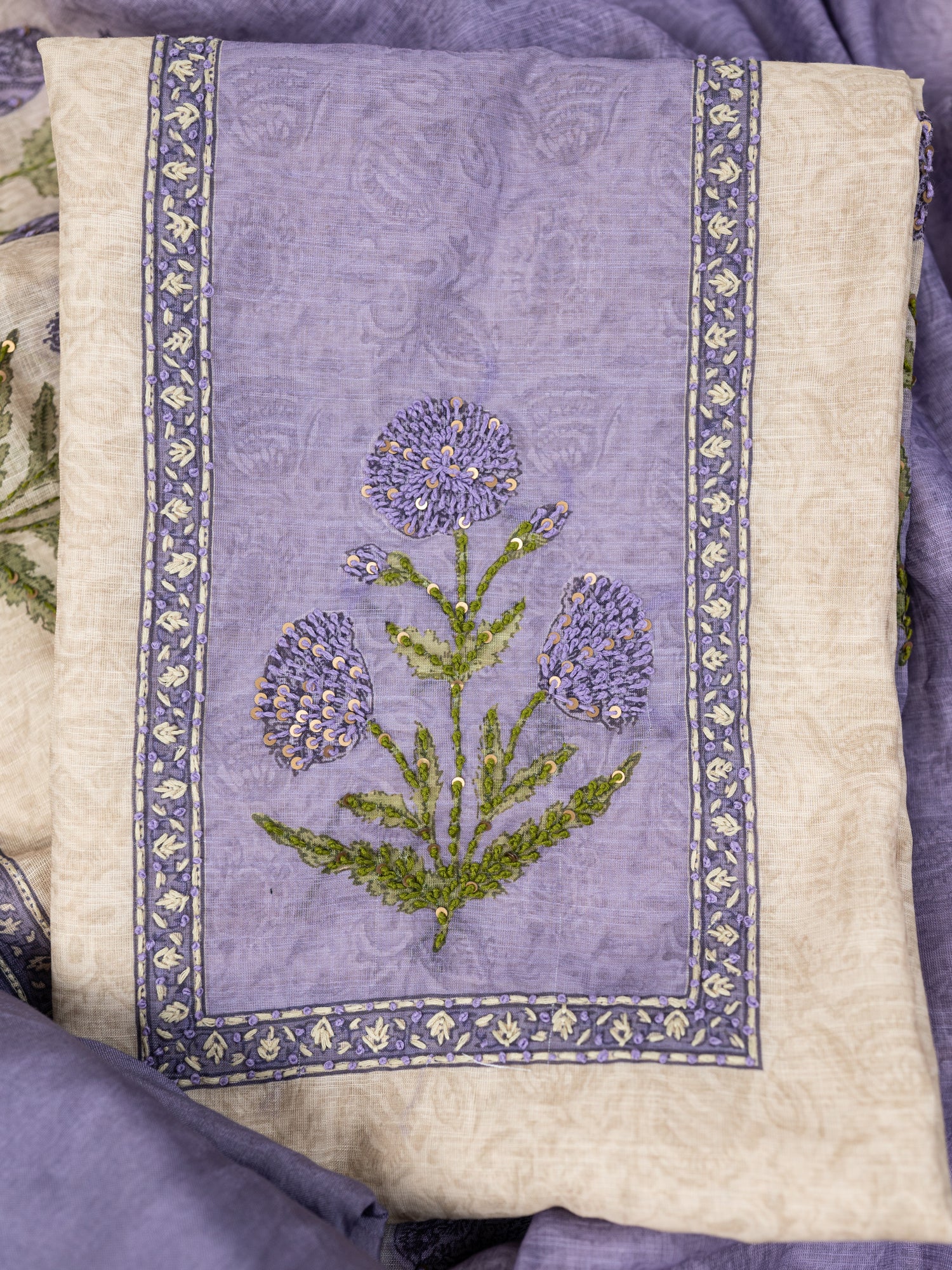 ZEENAT-Unstitched Linen Tissue Suit Set