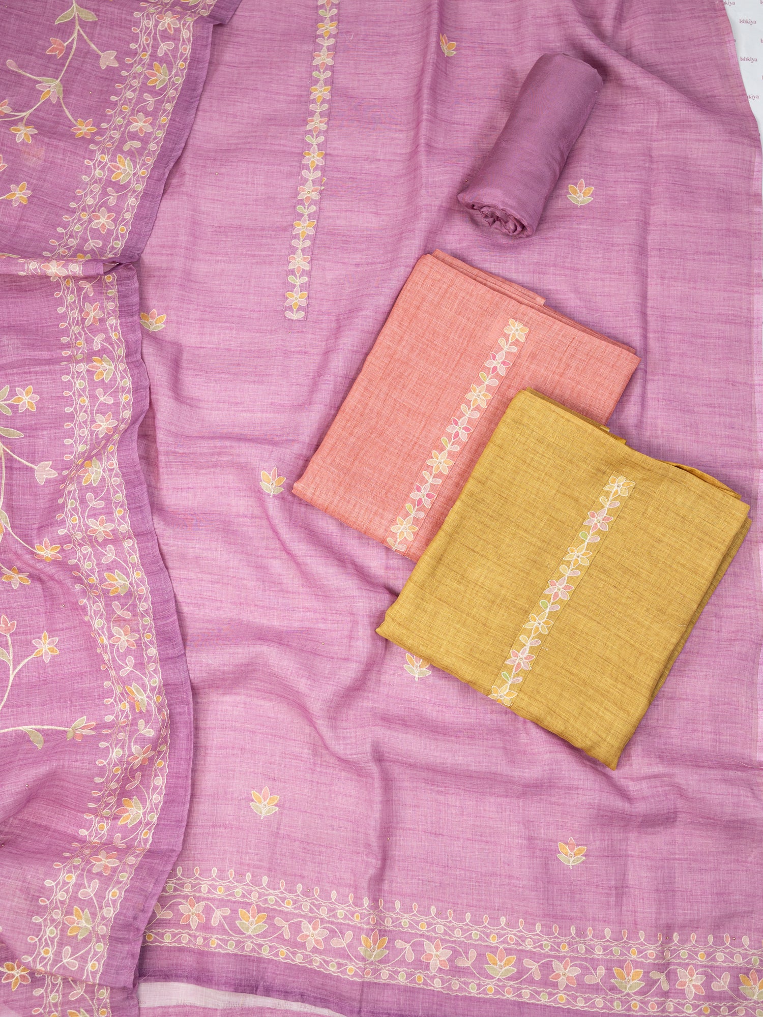 SEHR-Unstitched Linen Tissue Suit Set