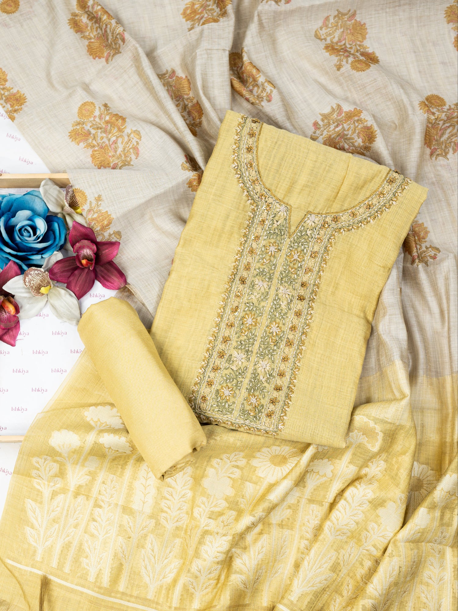 RUKH-Unstitched Linen Tissue Suit Set