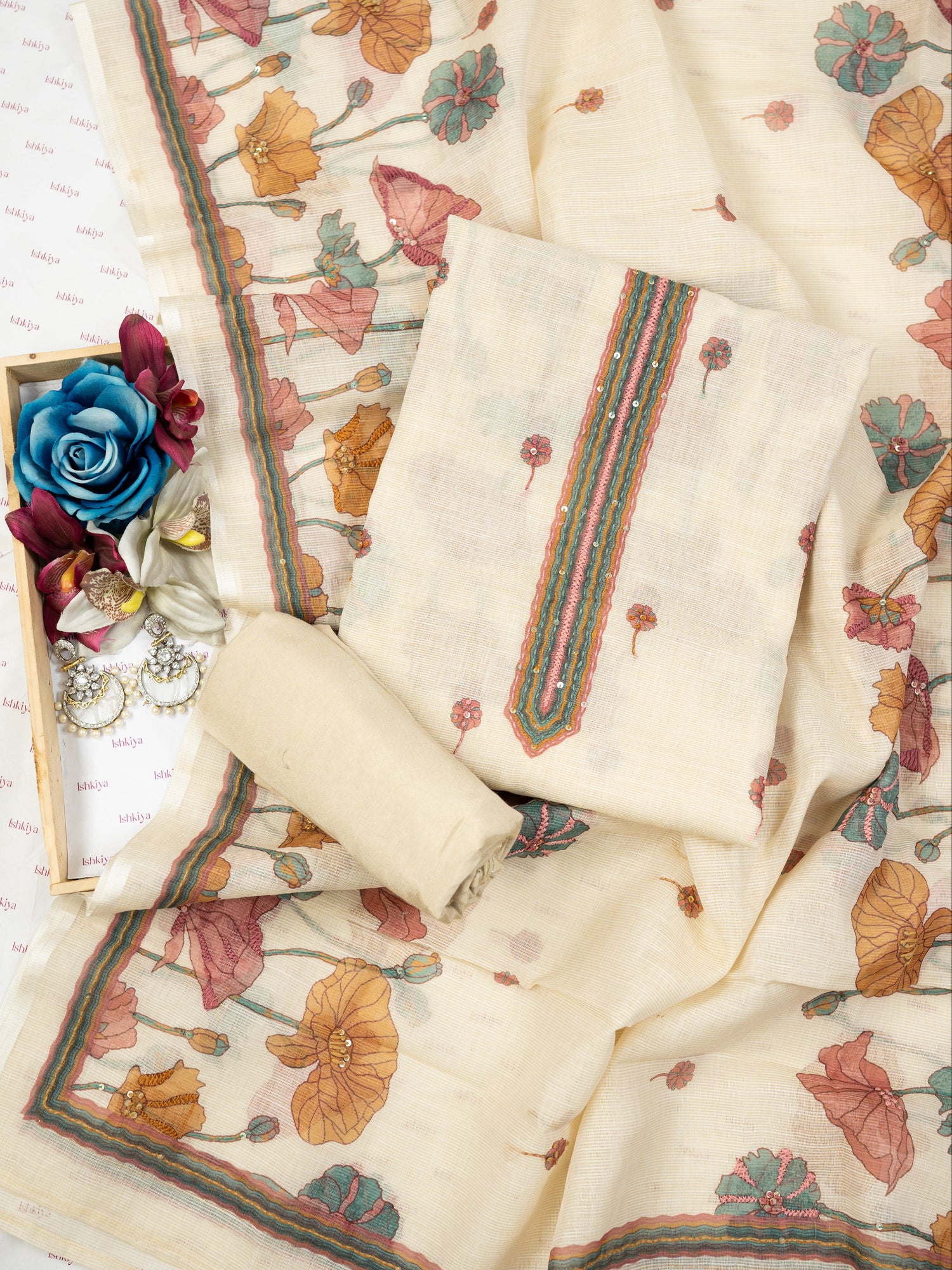 PEHAR-Unstitched Linen Tissue Suit Set