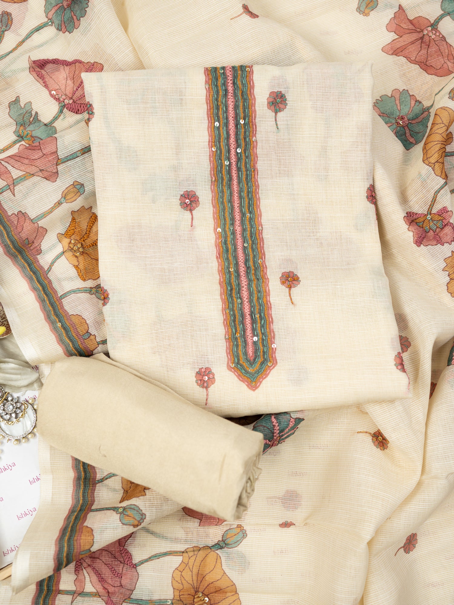 PEHAR-Unstitched Linen Tissue Suit Set