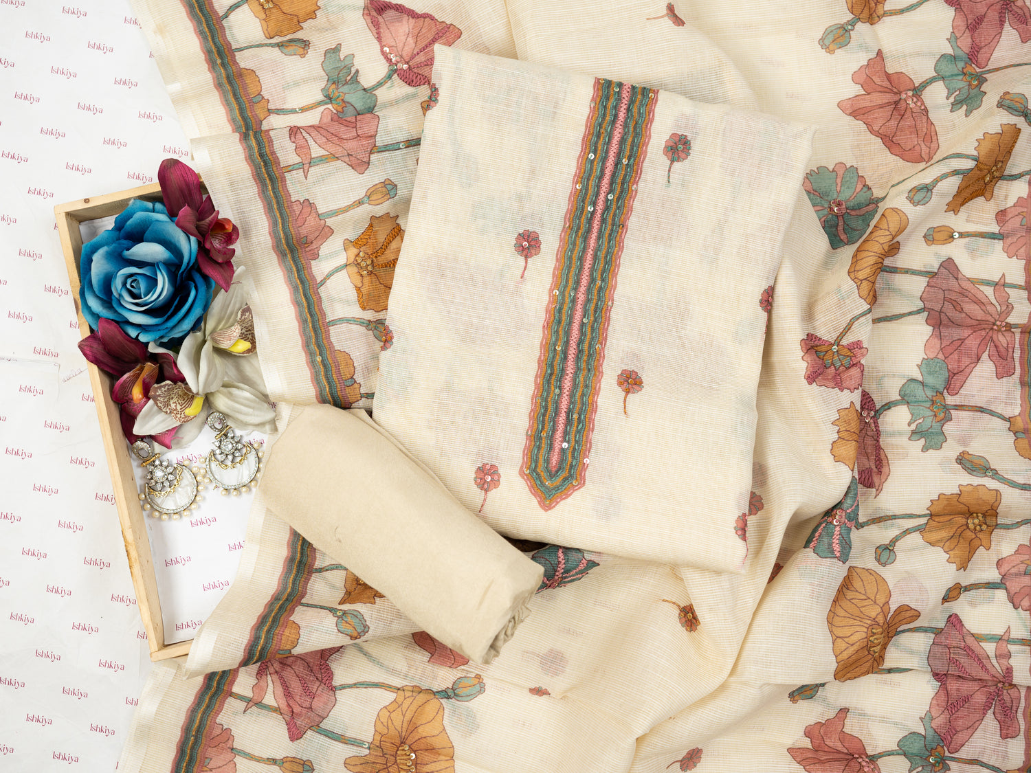 PEHAR-Unstitched Linen Tissue Suit Set
