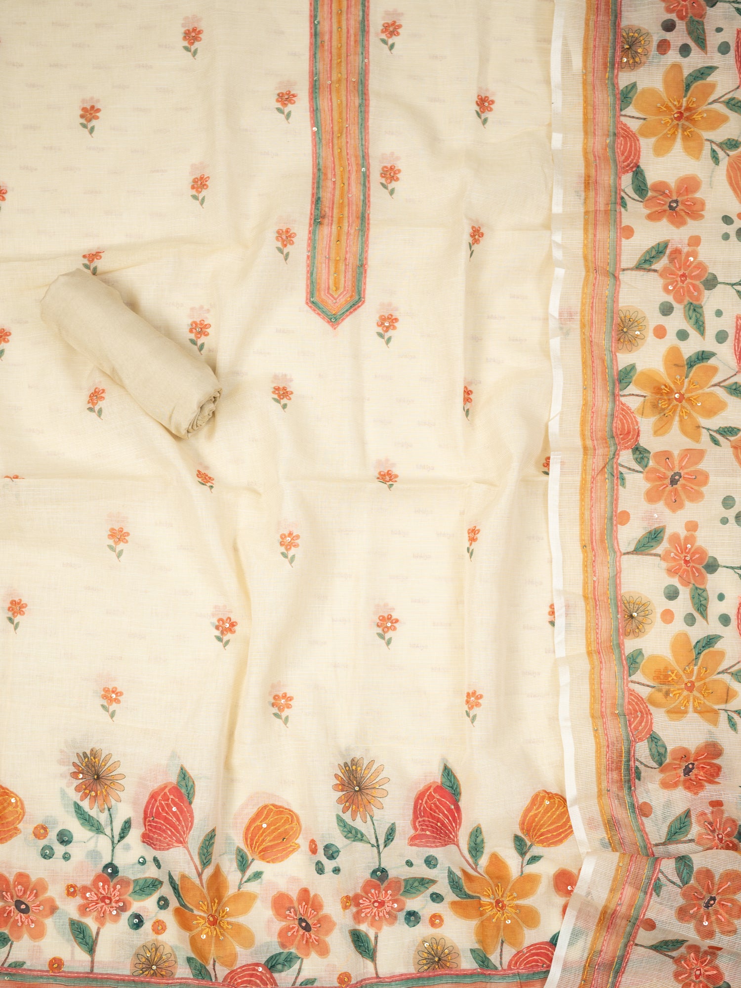 NEHR-Unstitched Linen Tissue Suit Set