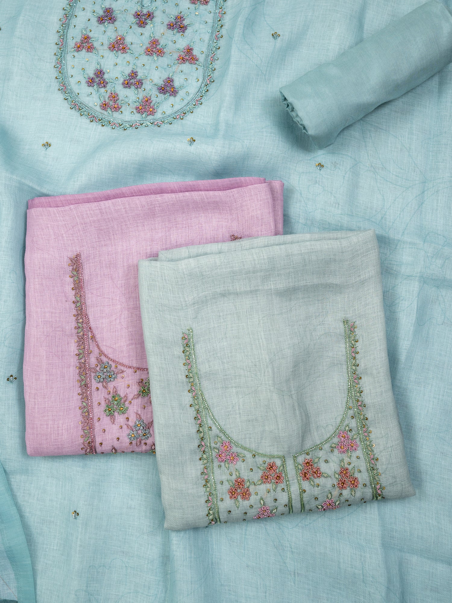 LAMS-Unstitched Linen Tissue Suit Set