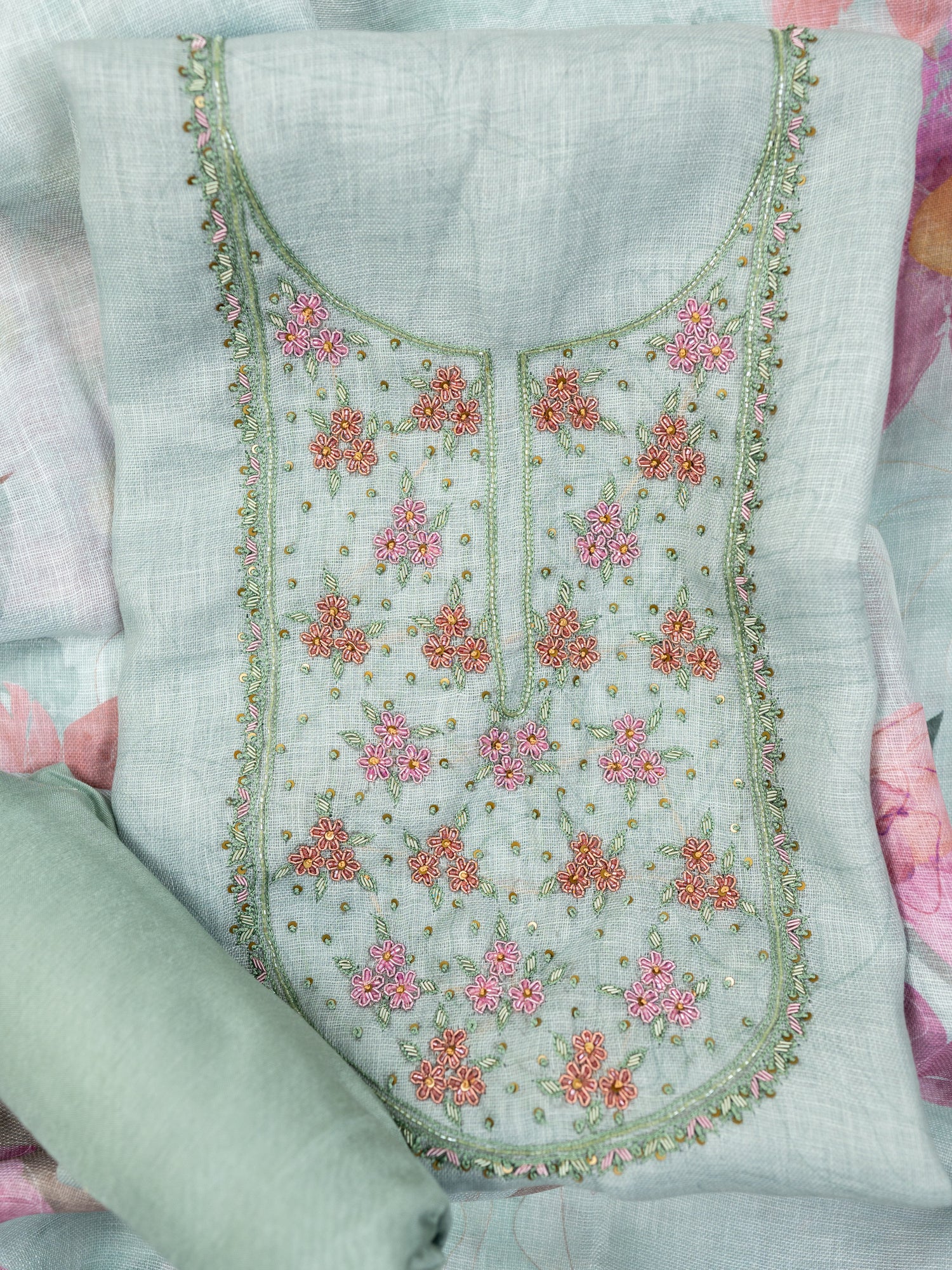 LAMS-Unstitched Linen Tissue Suit Set