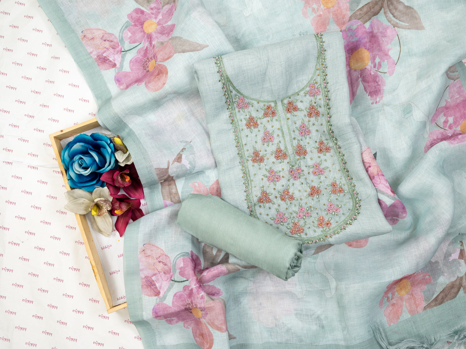 LAMS-Unstitched Linen Tissue Suit Set