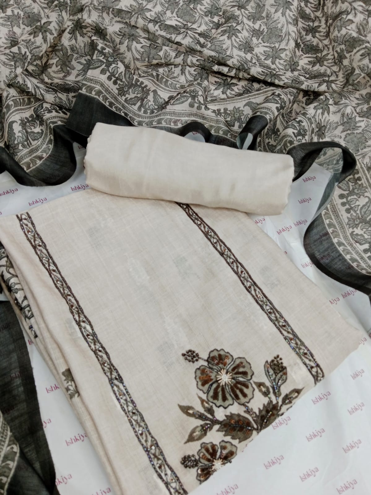 CHANDNI-Unstitched Kota Doriya Suit Set