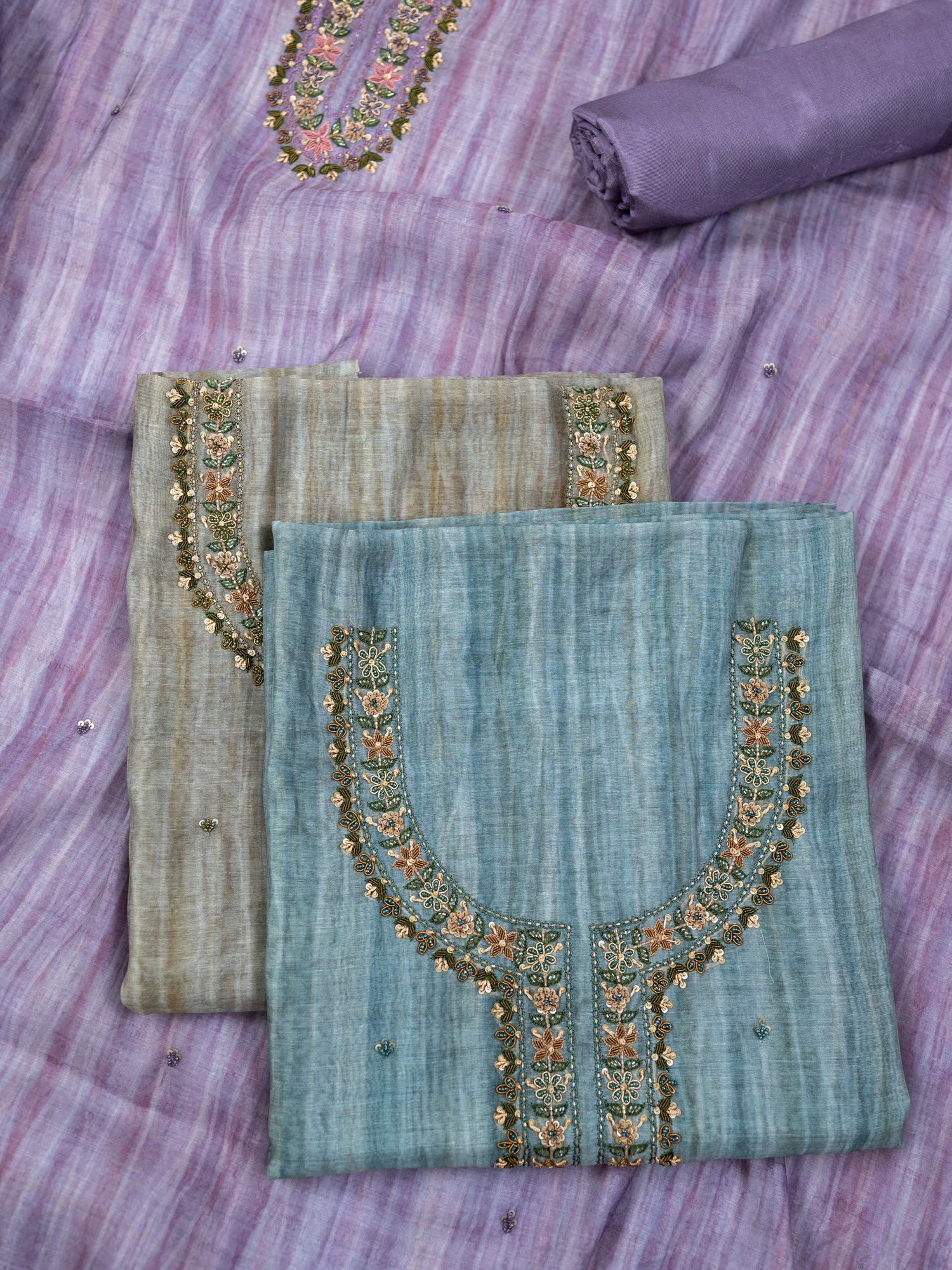 ZARAF-Unstitched Linen Tissue Suit Set