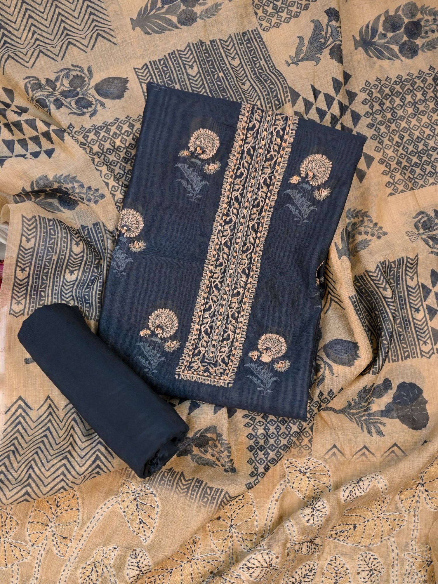 VANYA-Unstitched Linen Tissue Suit Set
