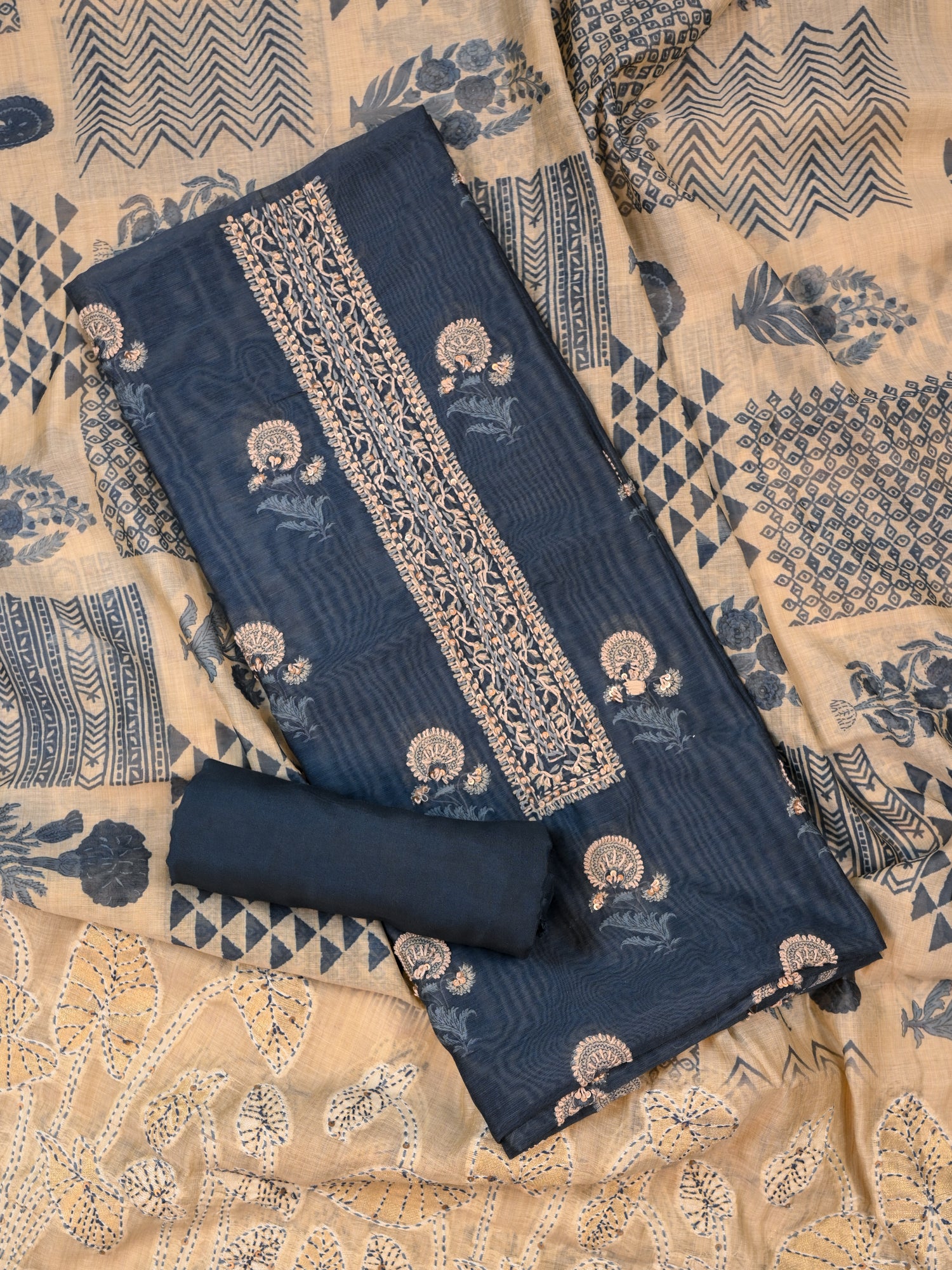 VANYA-Unstitched Linen Tissue Suit Set