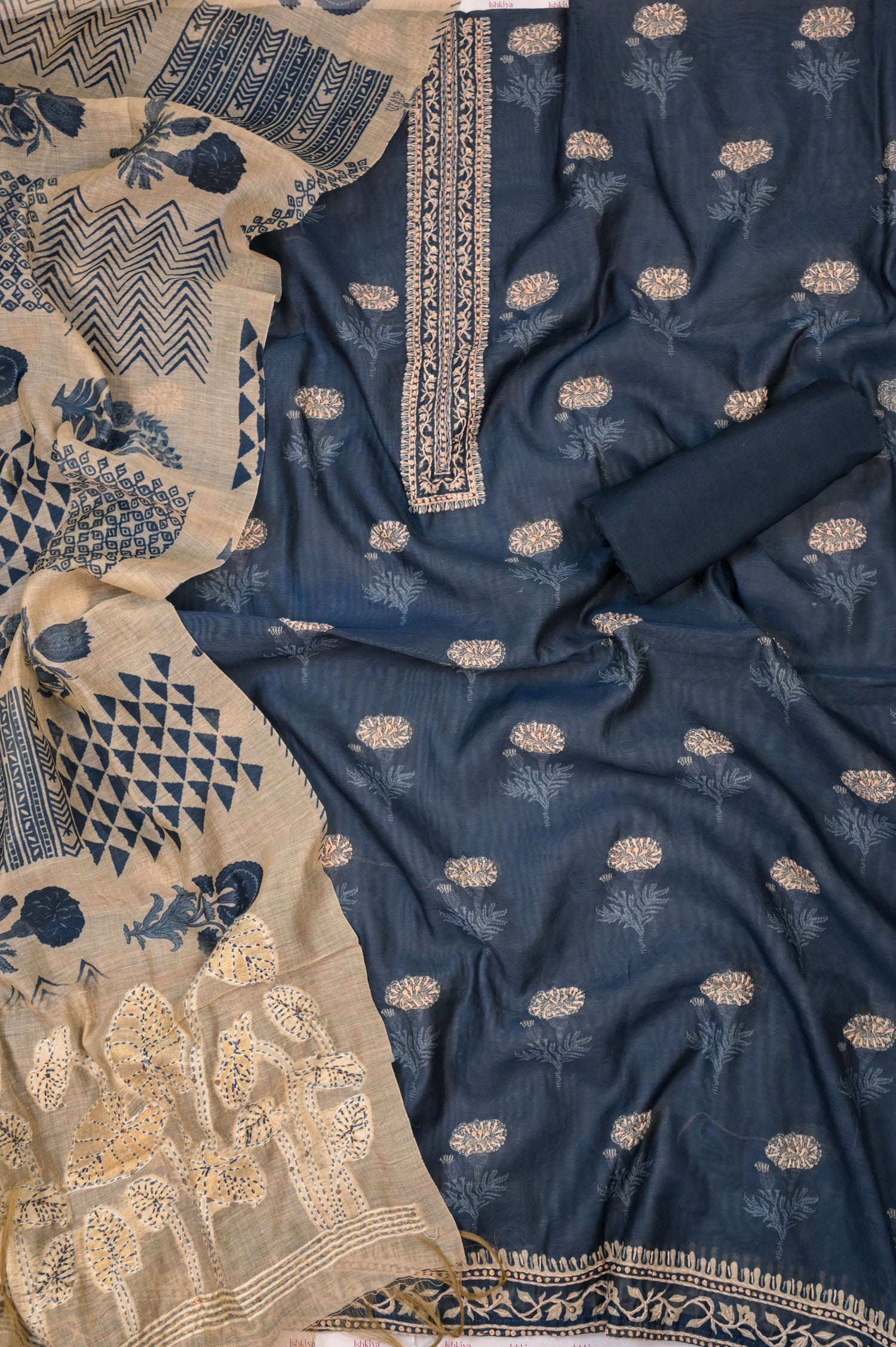 TARANG-Unstitched Linen Tissue Suit Set