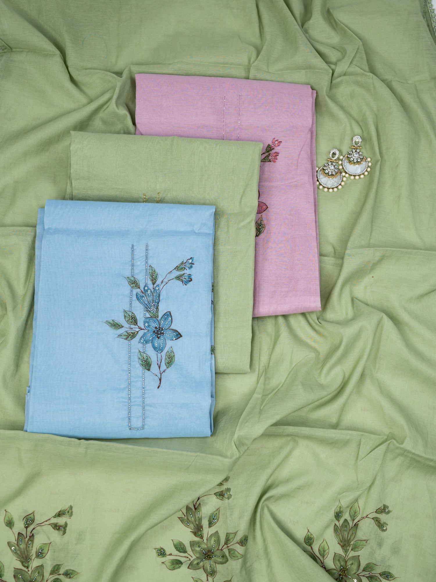 RANJHA-Unstitched Mul-Chanderi Suit Set