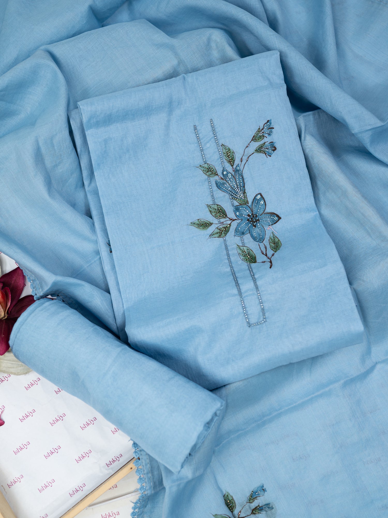 RANJHA-Unstitched Mul-Chanderi Suit Set