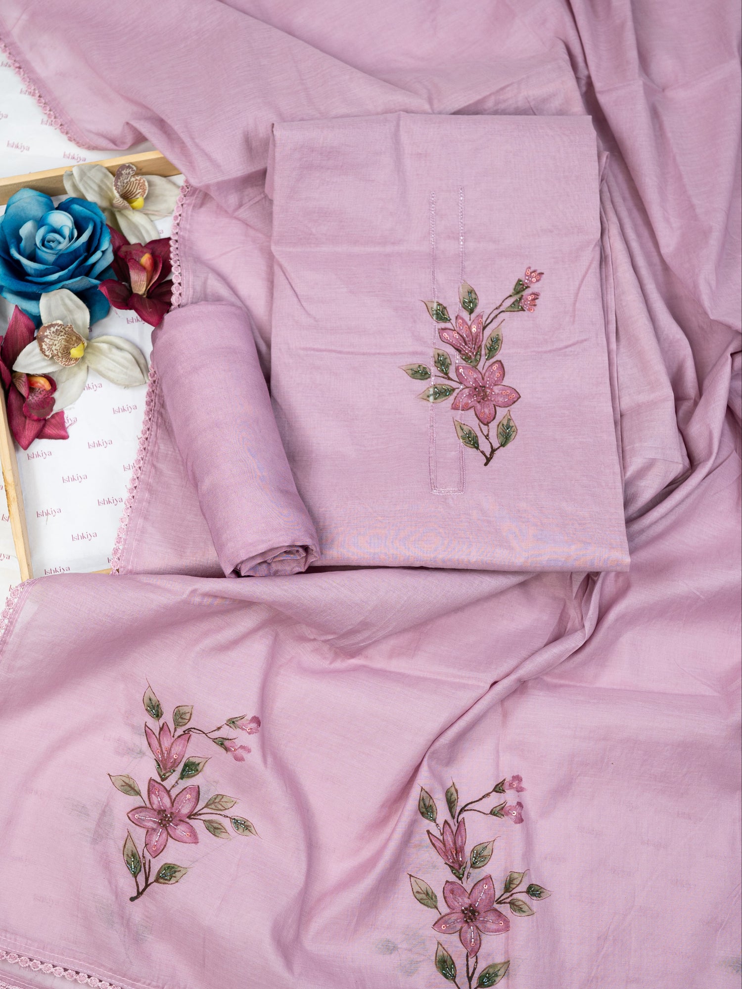 RANJHA-Unstitched Mul-Chanderi Suit Set