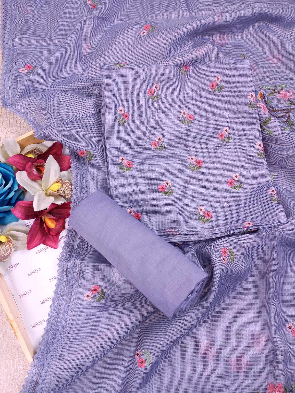 NIHAAR-Unstitched Kota Suit Set