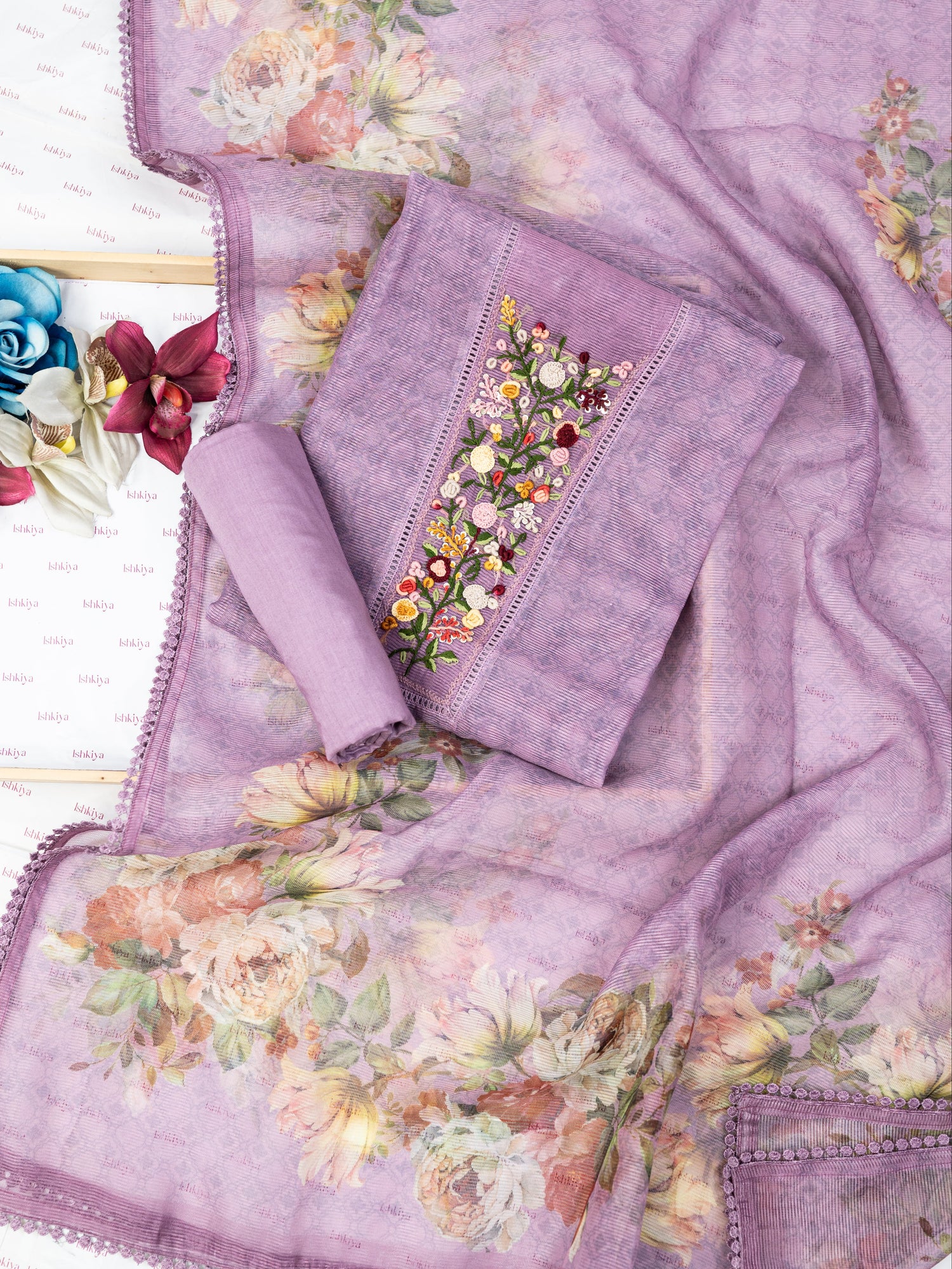 GEET-Unstitched Kota Suit Set
